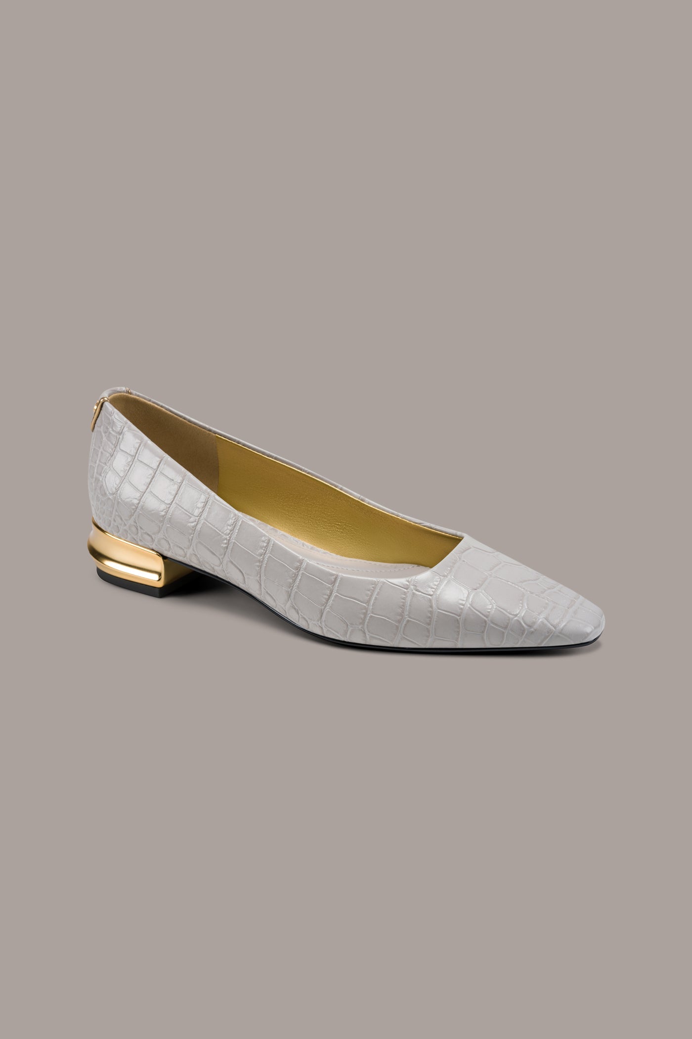 Vapor Grey SAVITA CROC-EFFECT FLAT Donna Karan