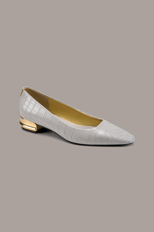 Vapor Grey SAVITA CROC-EFFECT FLAT Donna Karan