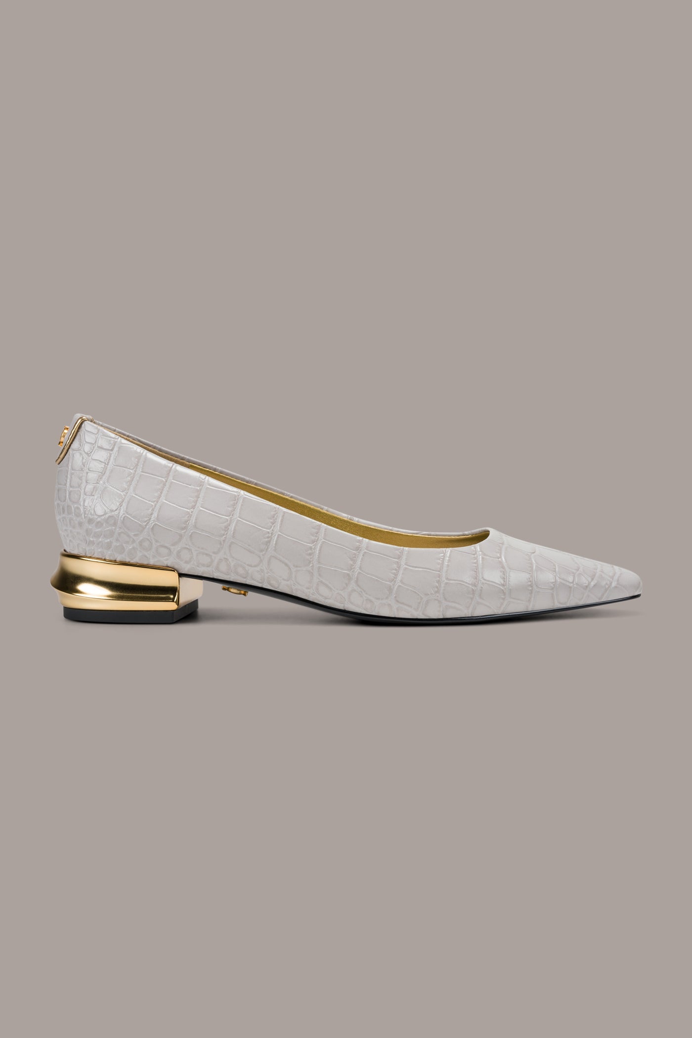 Vapor Grey SAVITA CROC-EFFECT FLAT Donna Karan