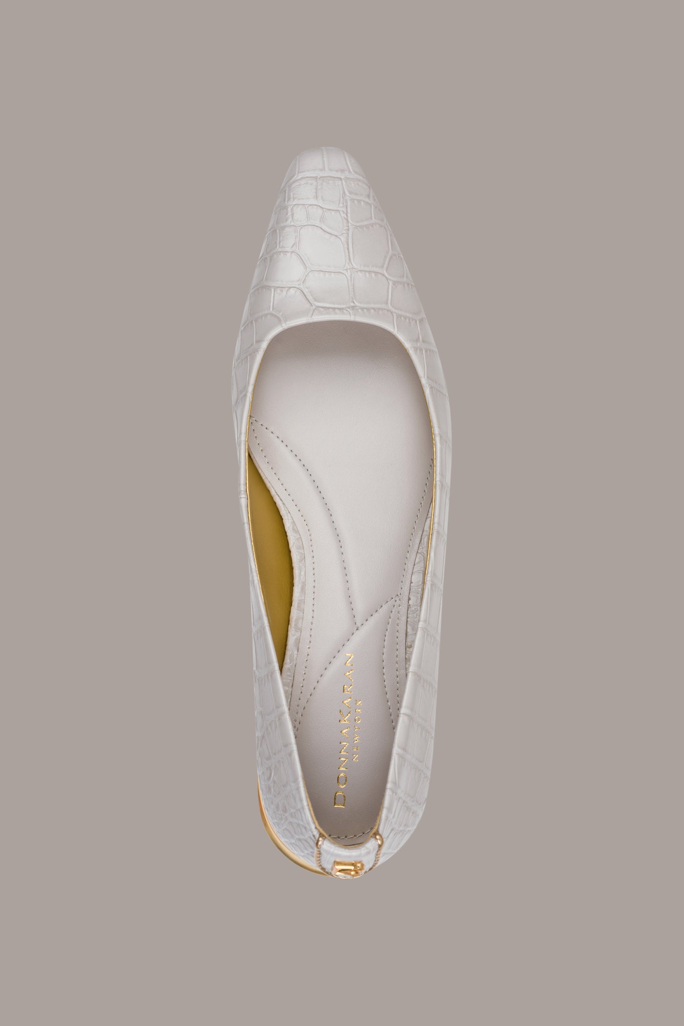 Vapor Grey SAVITA CROC-EFFECT FLAT Donna Karan