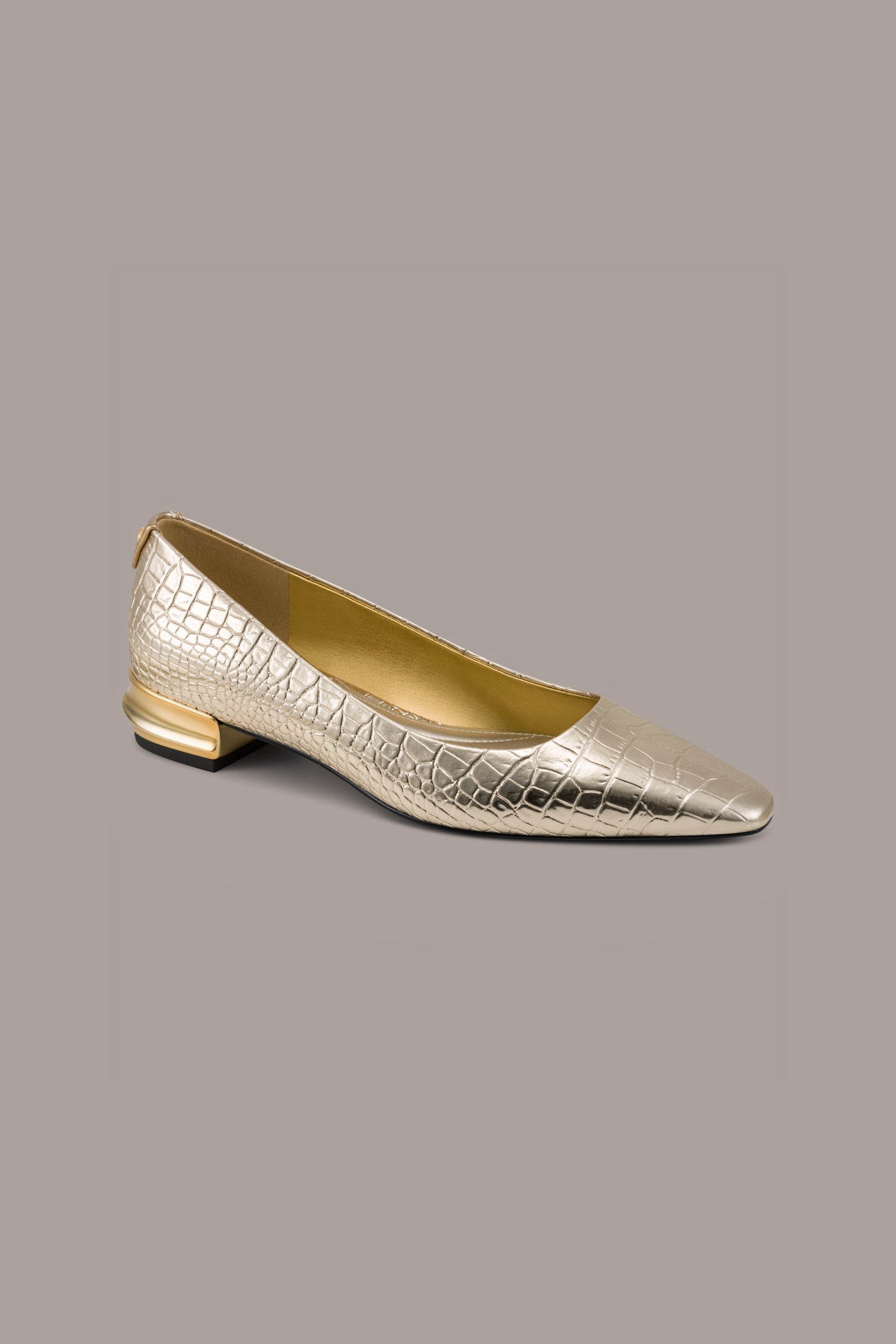 Champagne SAVITA METALLIC CROC-EFFECT FLAT Donna Karan