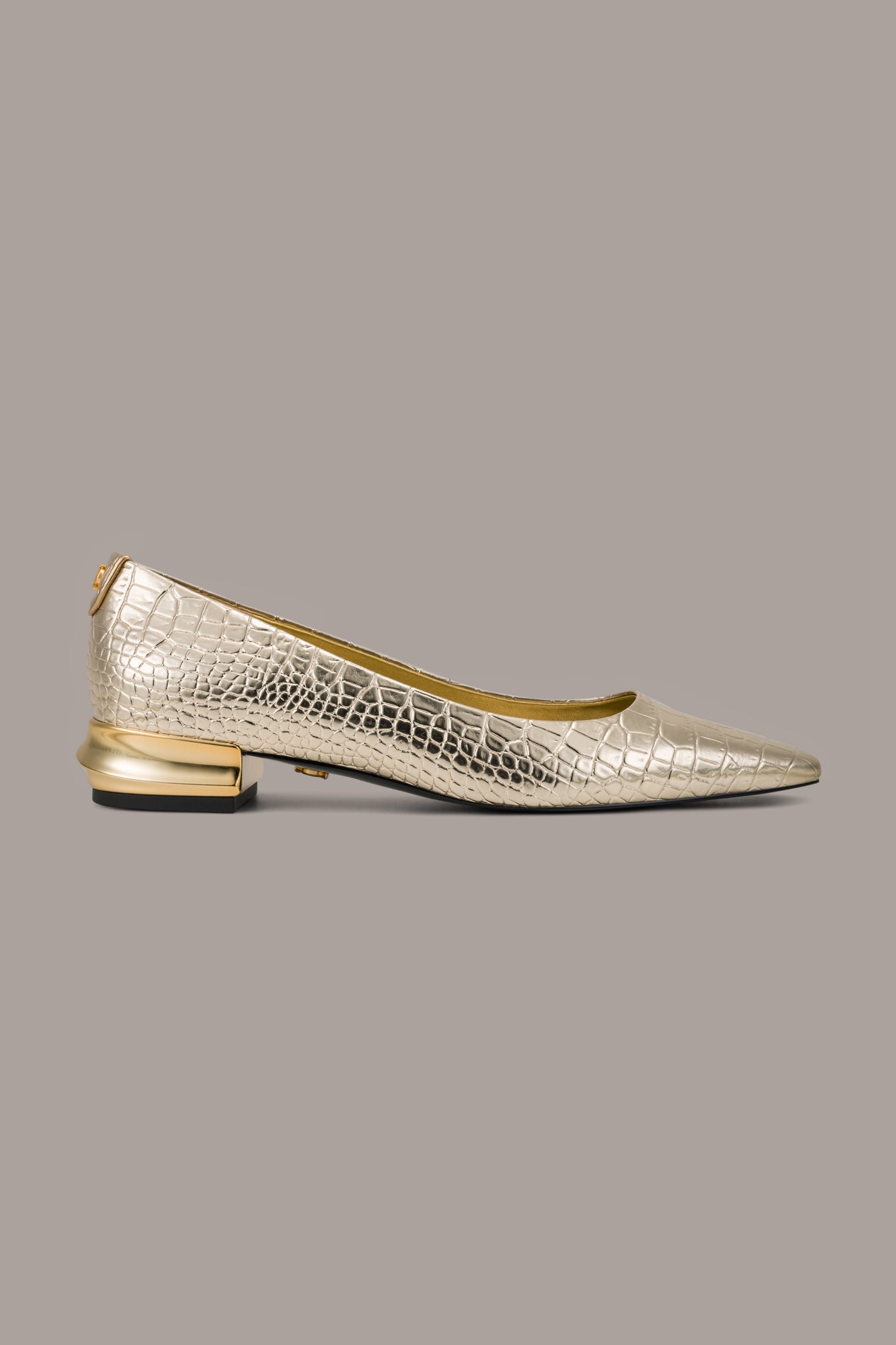Champagne SAVITA METALLIC CROC-EFFECT FLAT Donna Karan