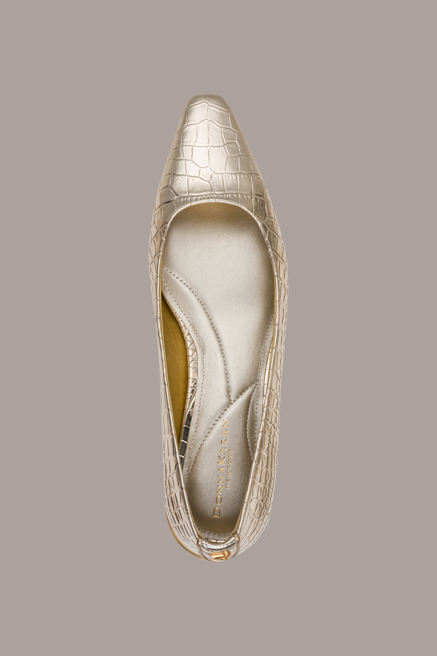 Champagne SAVITA METALLIC CROC-EFFECT FLAT Donna Karan
