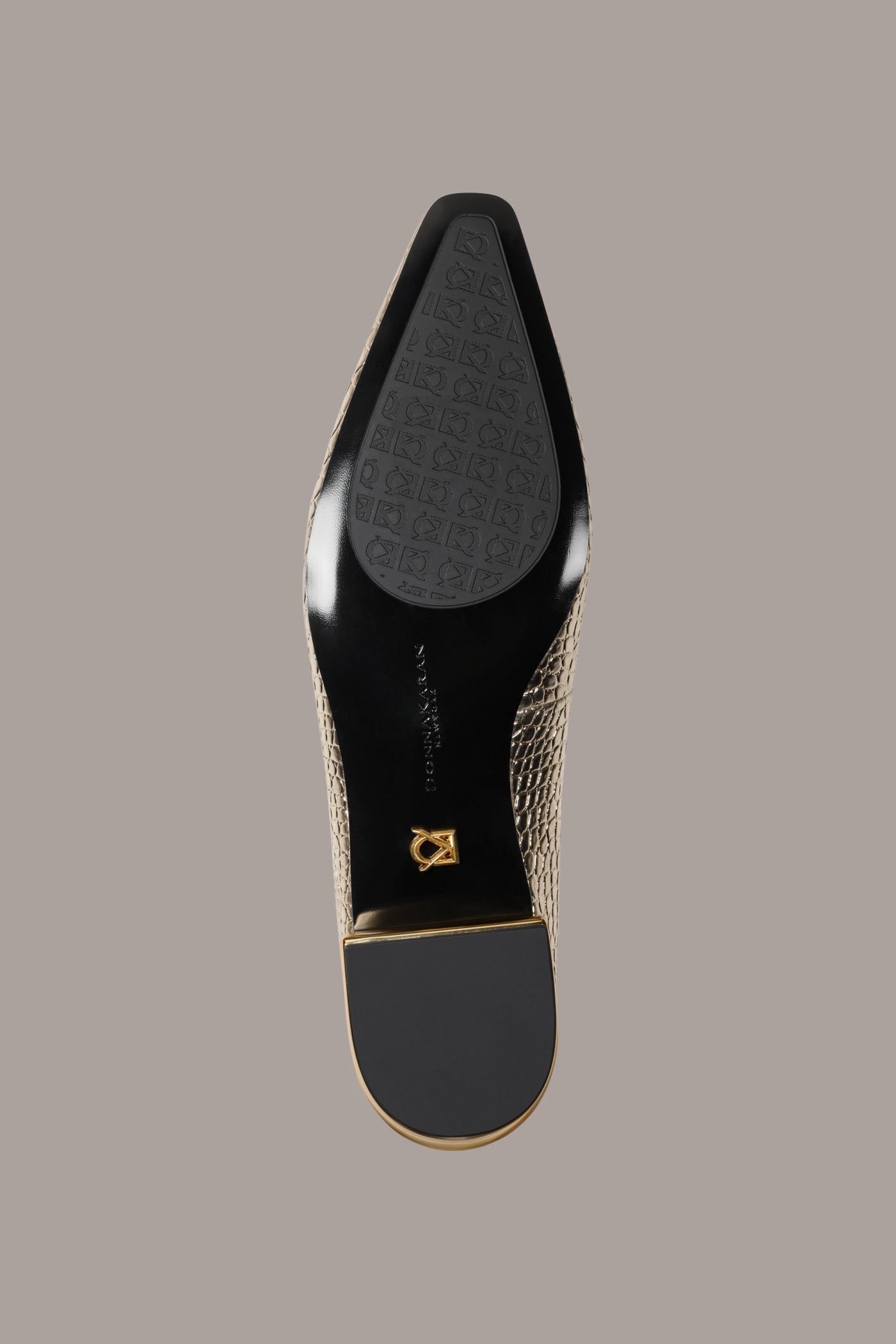 Champagne SAVITA METALLIC CROC-EFFECT FLAT Donna Karan