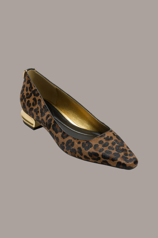 Leopard SAVITA LEOPARD-PRINT CALF HAIR FLAT Donna Karan