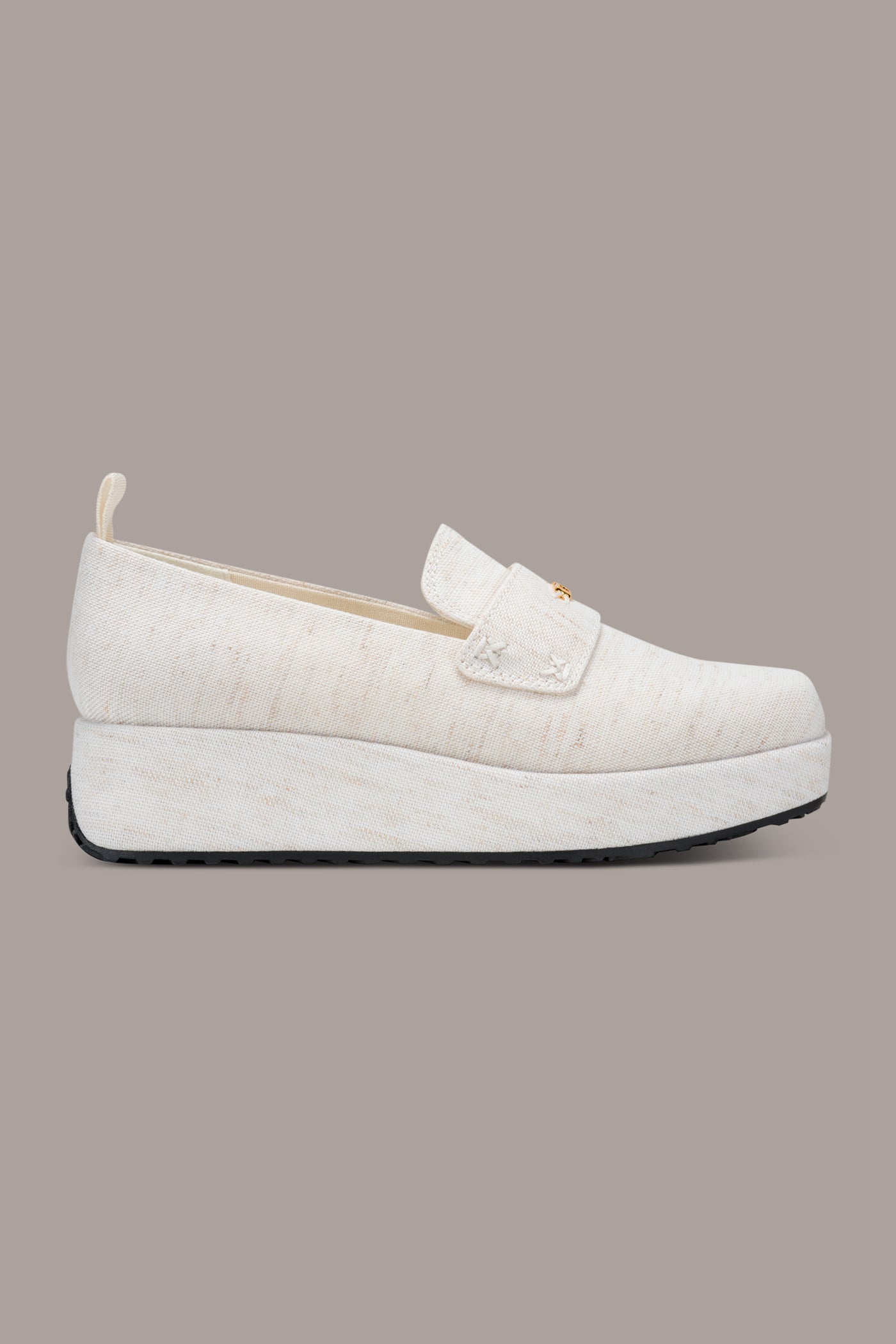 Ivory SABLE CANVAS WEDGE LOAFER Donna Karan
