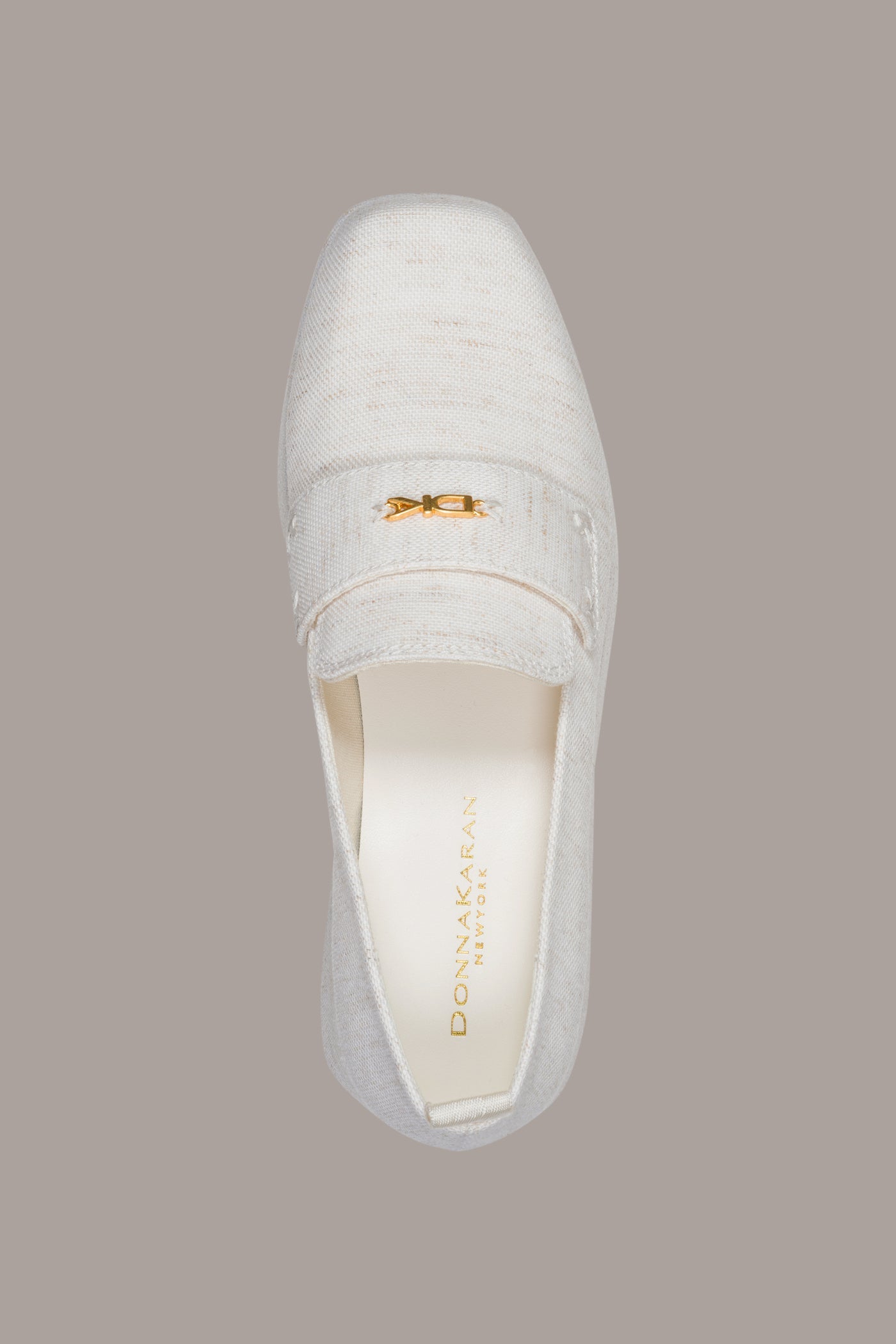 Ivory SABLE CANVAS WEDGE LOAFER Donna Karan