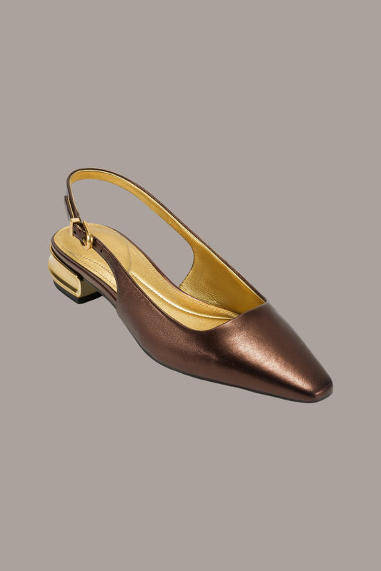 Dark Copper SAVITA POINTED SLINGBACK FLAT Donna Karan