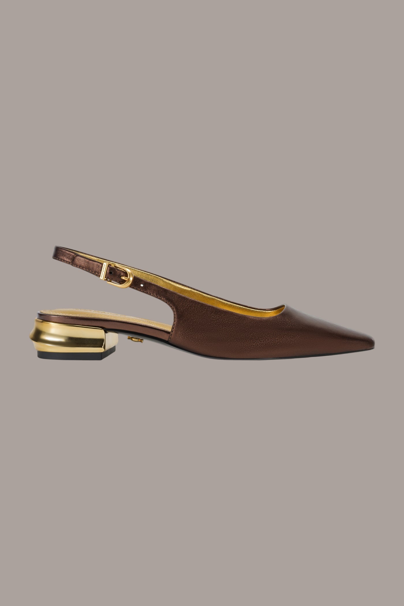Dark Copper SAVITA POINTED SLINGBACK FLAT Donna Karan