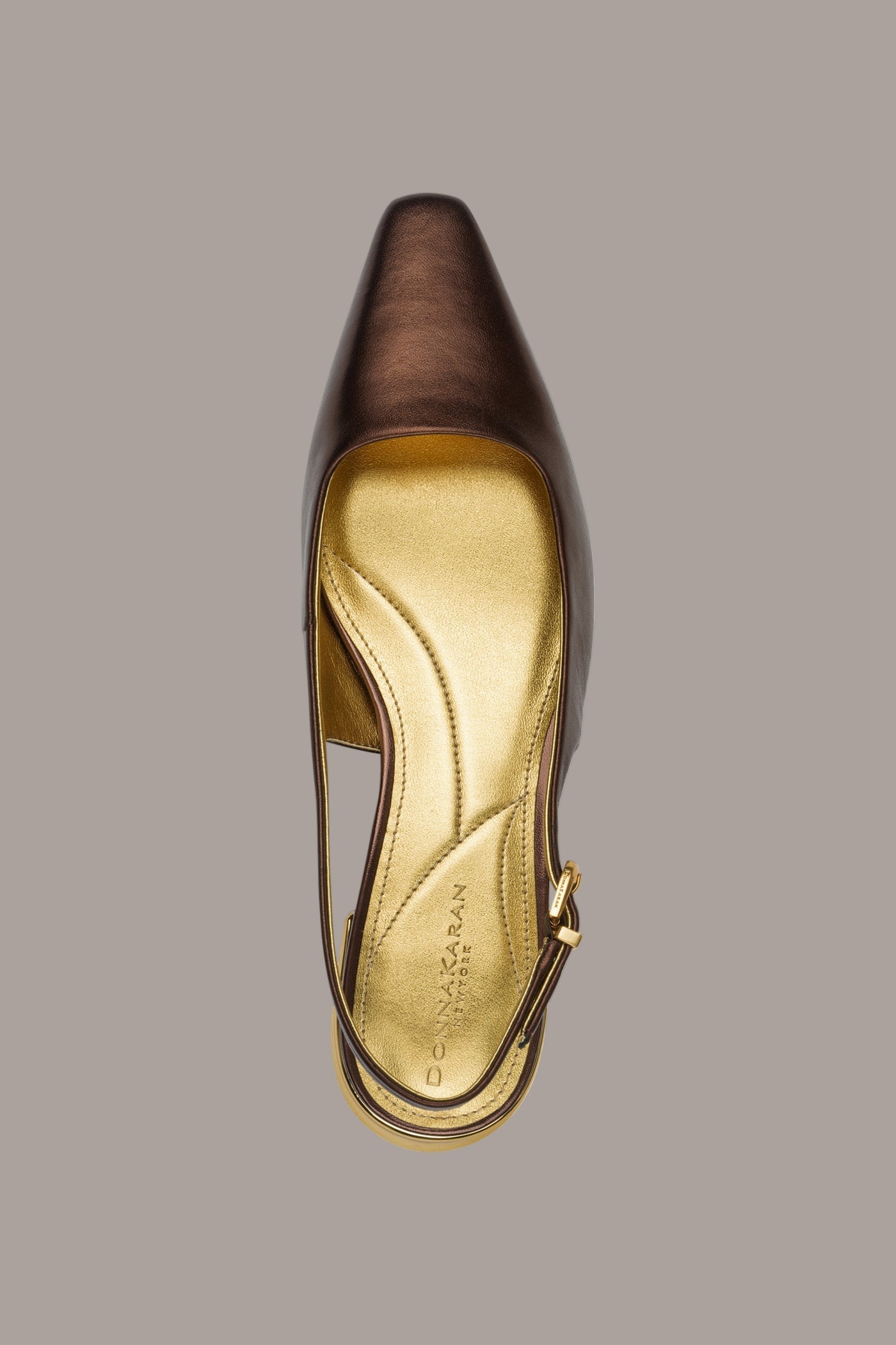 Dark Copper SAVITA POINTED SLINGBACK FLAT Donna Karan