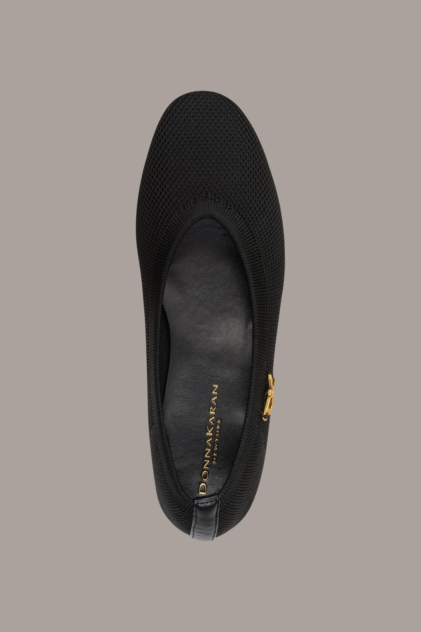 Black AVERY MESH BALLET FLAT Donna Karan