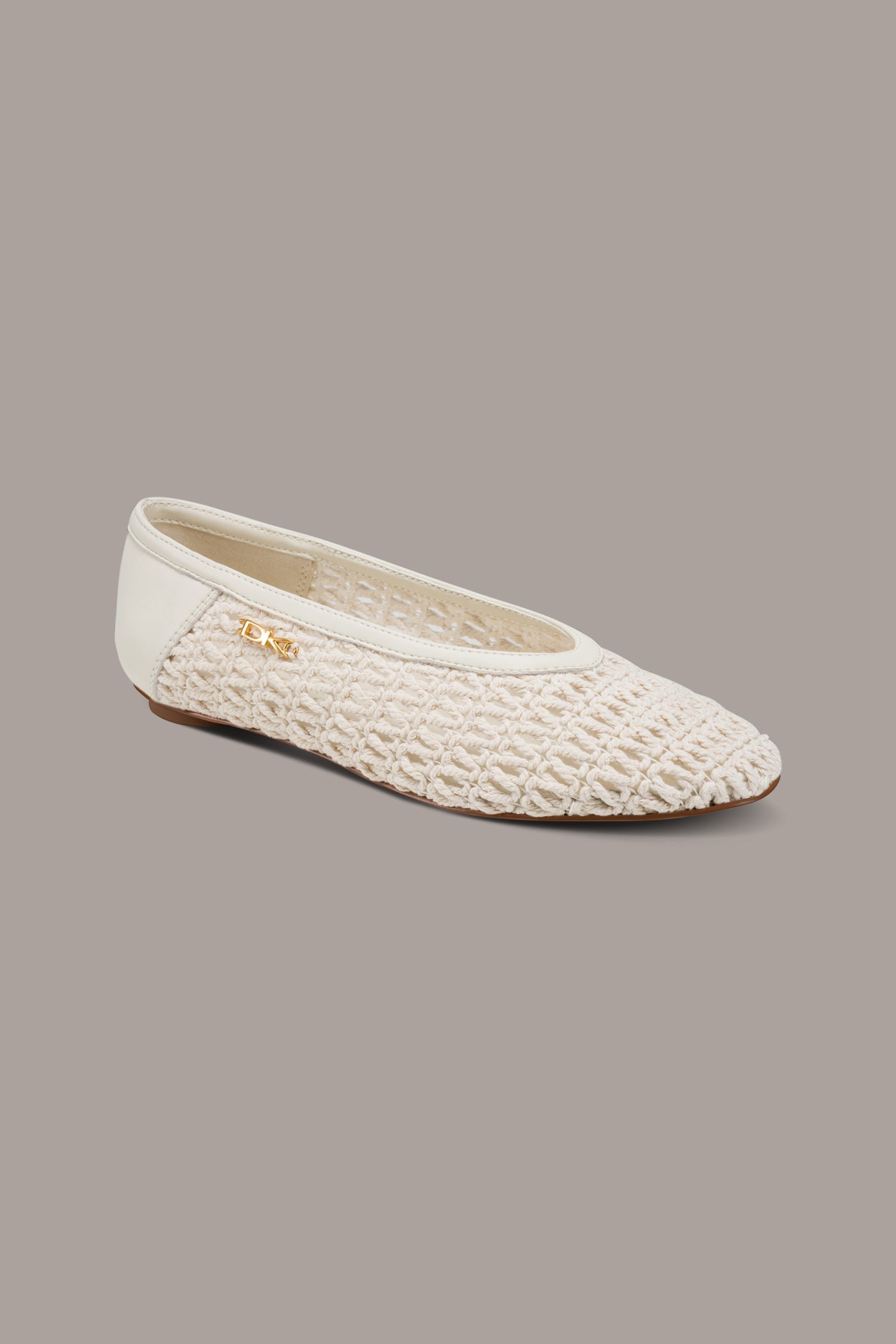 Ivory AVERY CROCHET BALLET FLAT Donna Karan