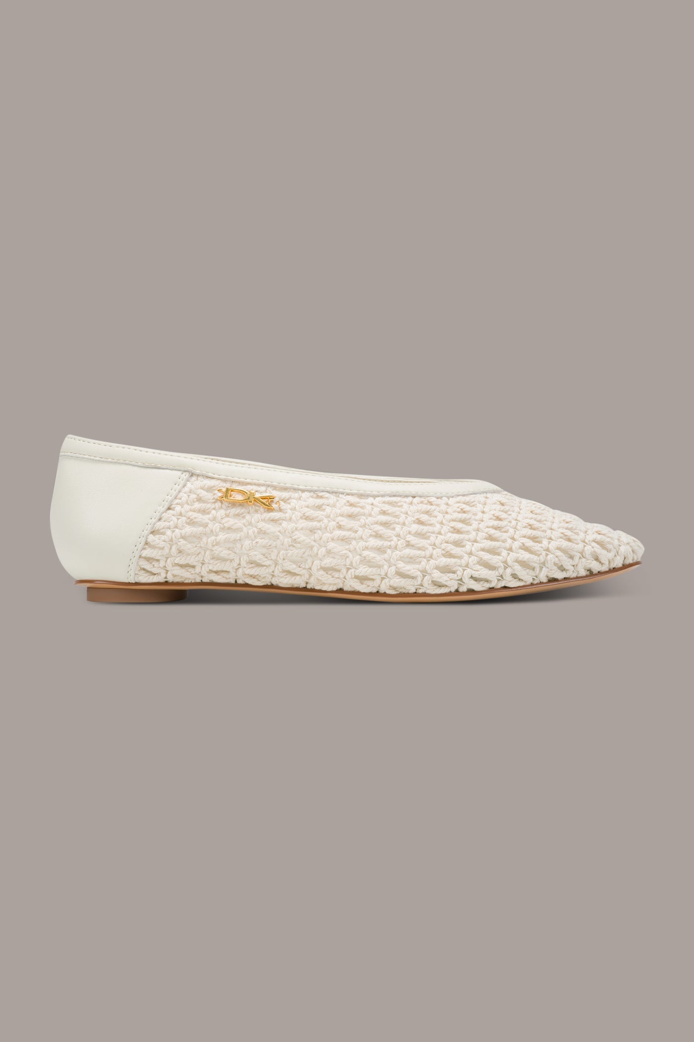 Ivory AVERY CROCHET BALLET FLAT Donna Karan