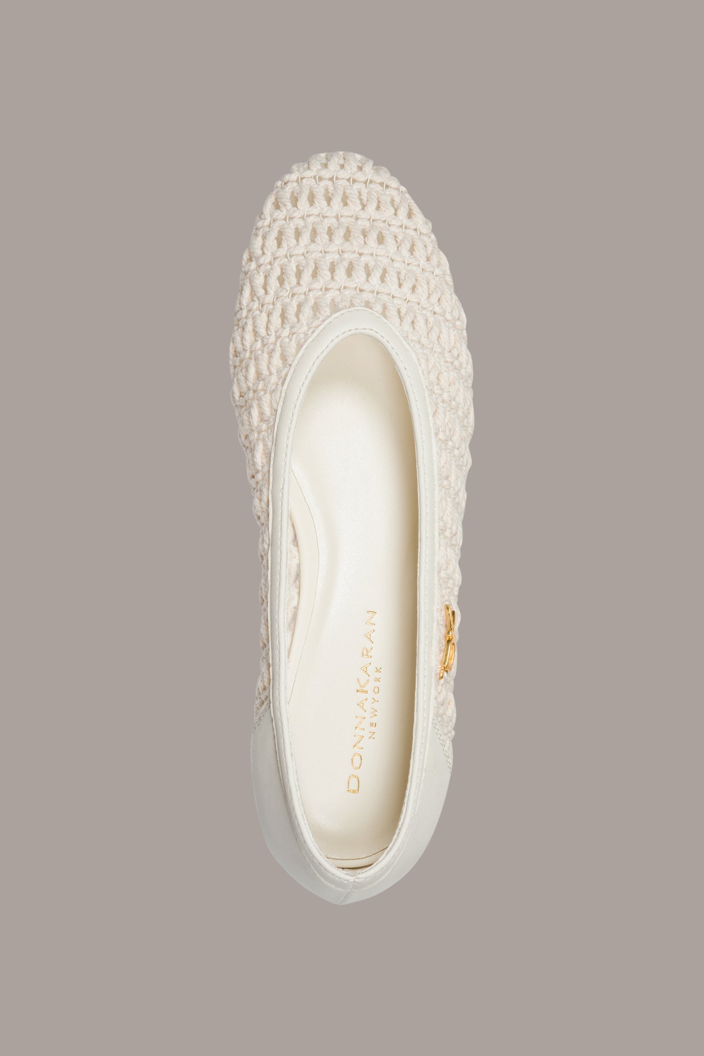 Ivory AVERY CROCHET BALLET FLAT Donna Karan