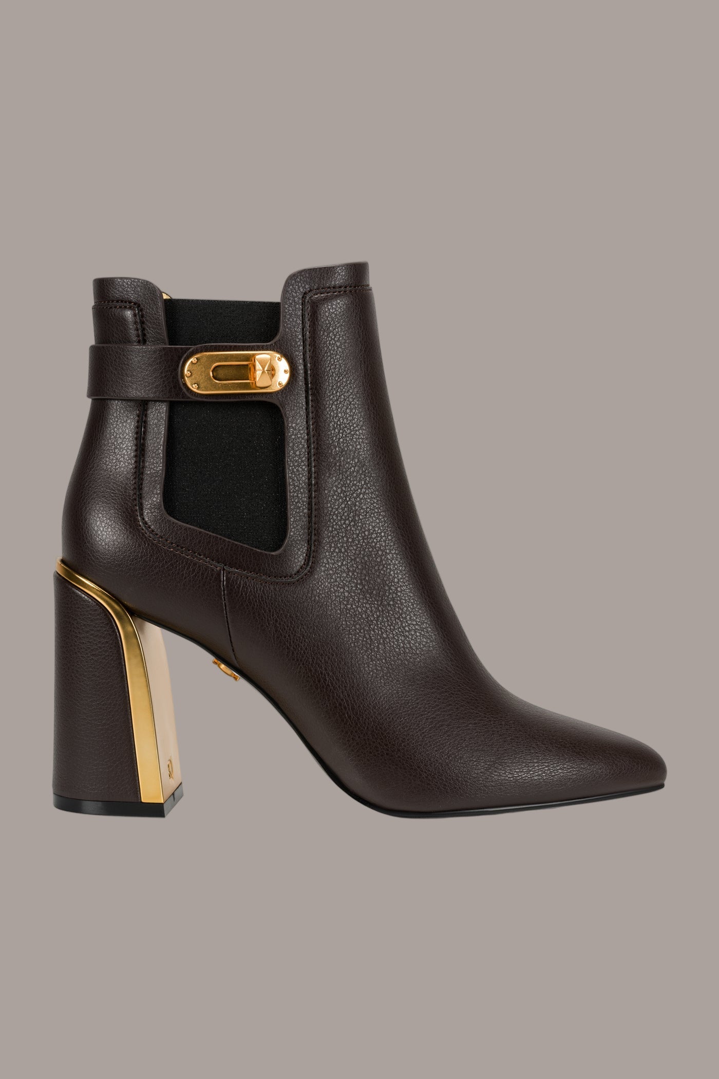 CHOCOLATE RAINE GOLD-TRIMMED CHELSEA BOOTIE Donna Karan