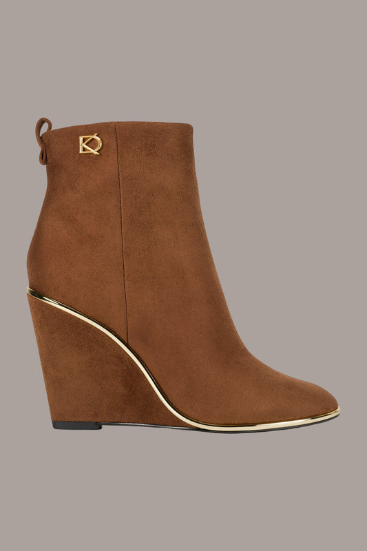 COGNAC DONNA WEDGE BOOTIE Donna Karan