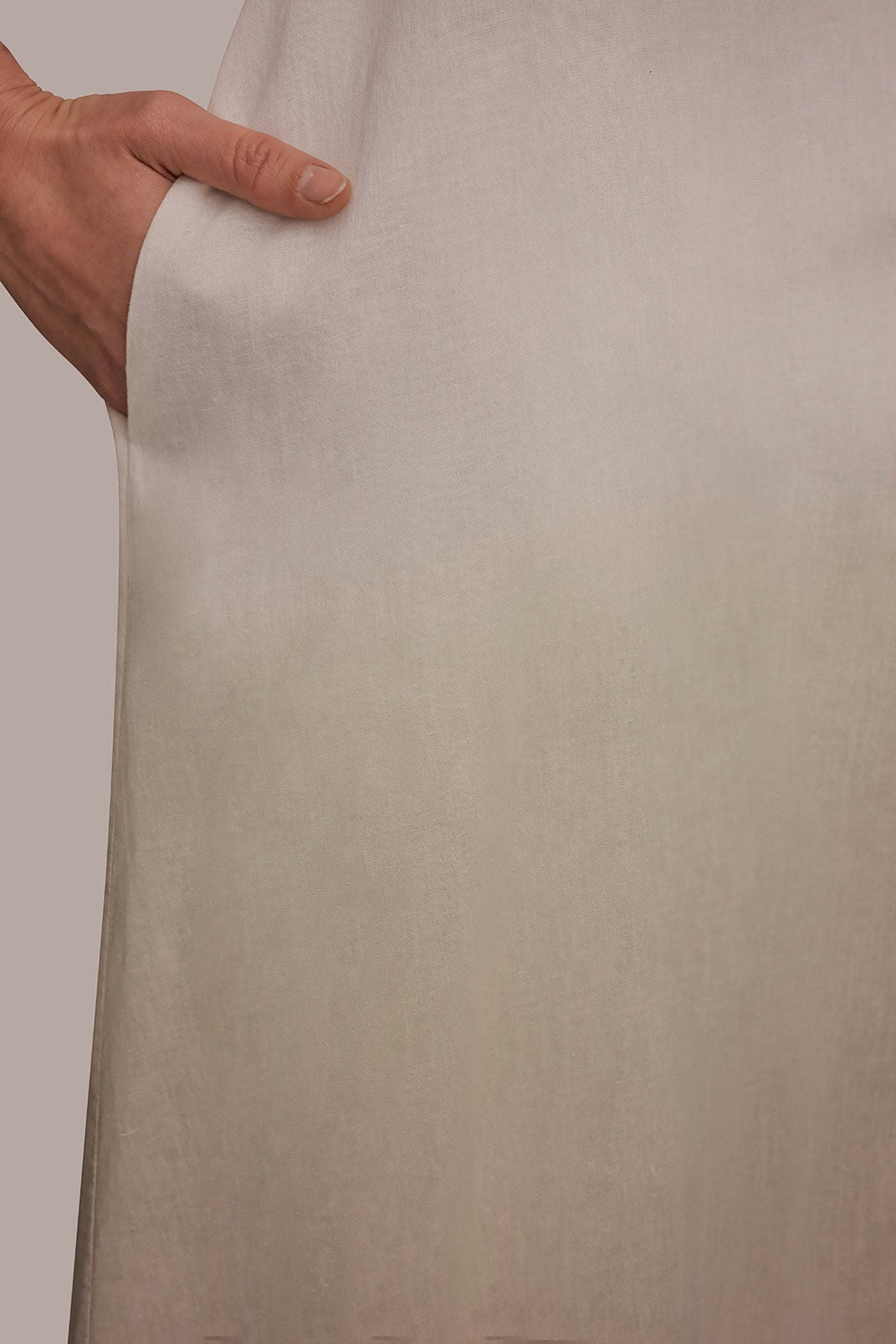Tuscan Grey LINEN-BLEND SLEEVELESS OMBRÉ TWIST-BACK MIDI HALTER DRESS Donna Karan