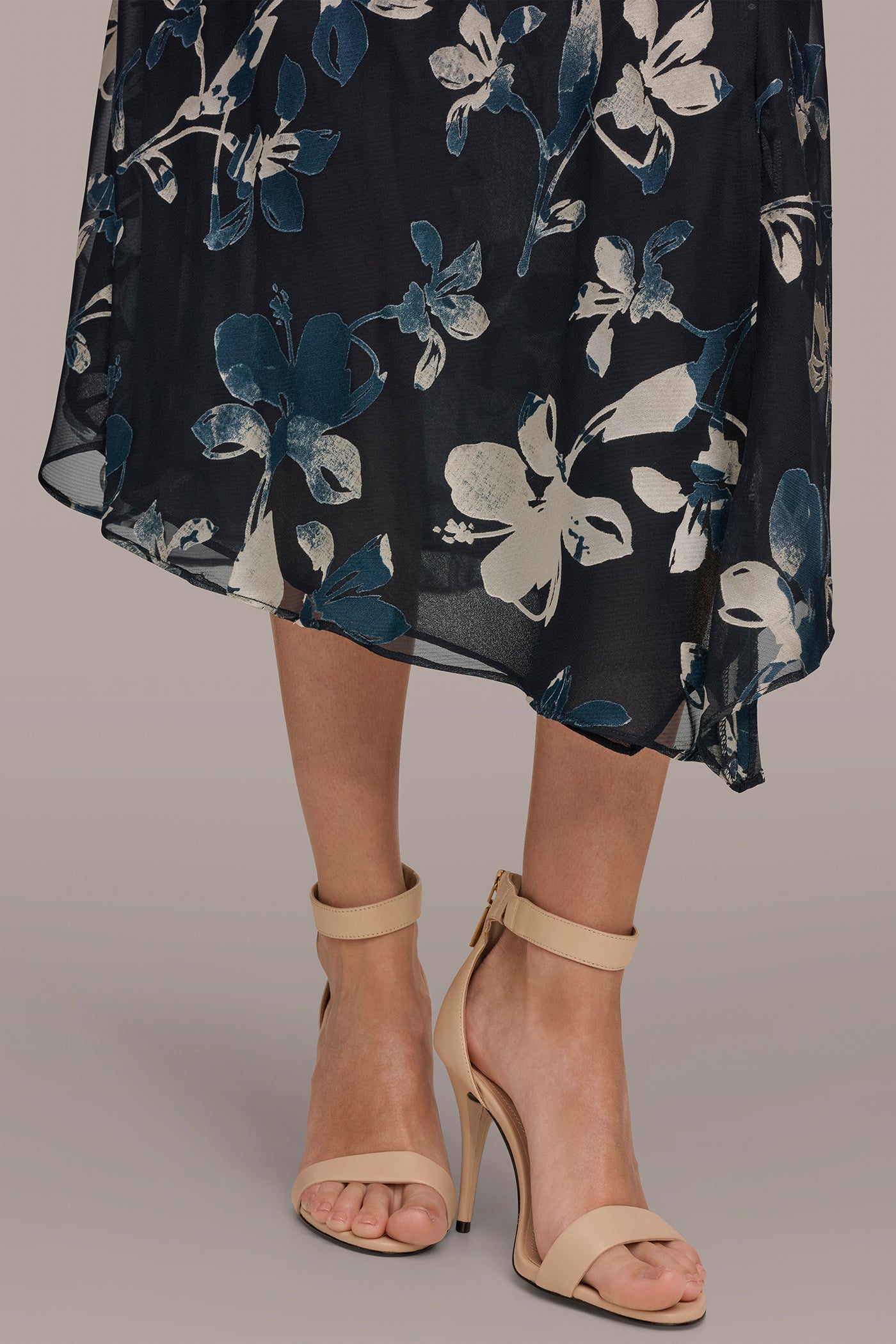 Nightfall Multi BURNOUT HIGH-NECK DRESS Donna Karan