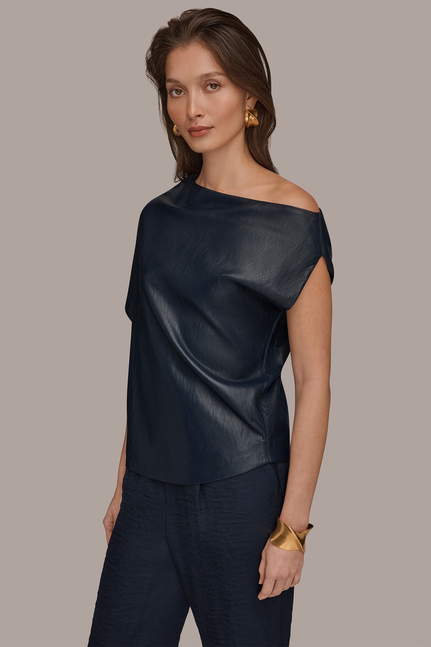 Nightfall ASYMMETRIC ANGLE HEM TOP Donna Karan