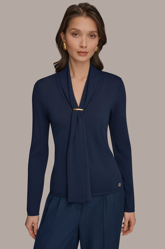Nightfall DRAPED SCARF SWEATER Donna Karan
