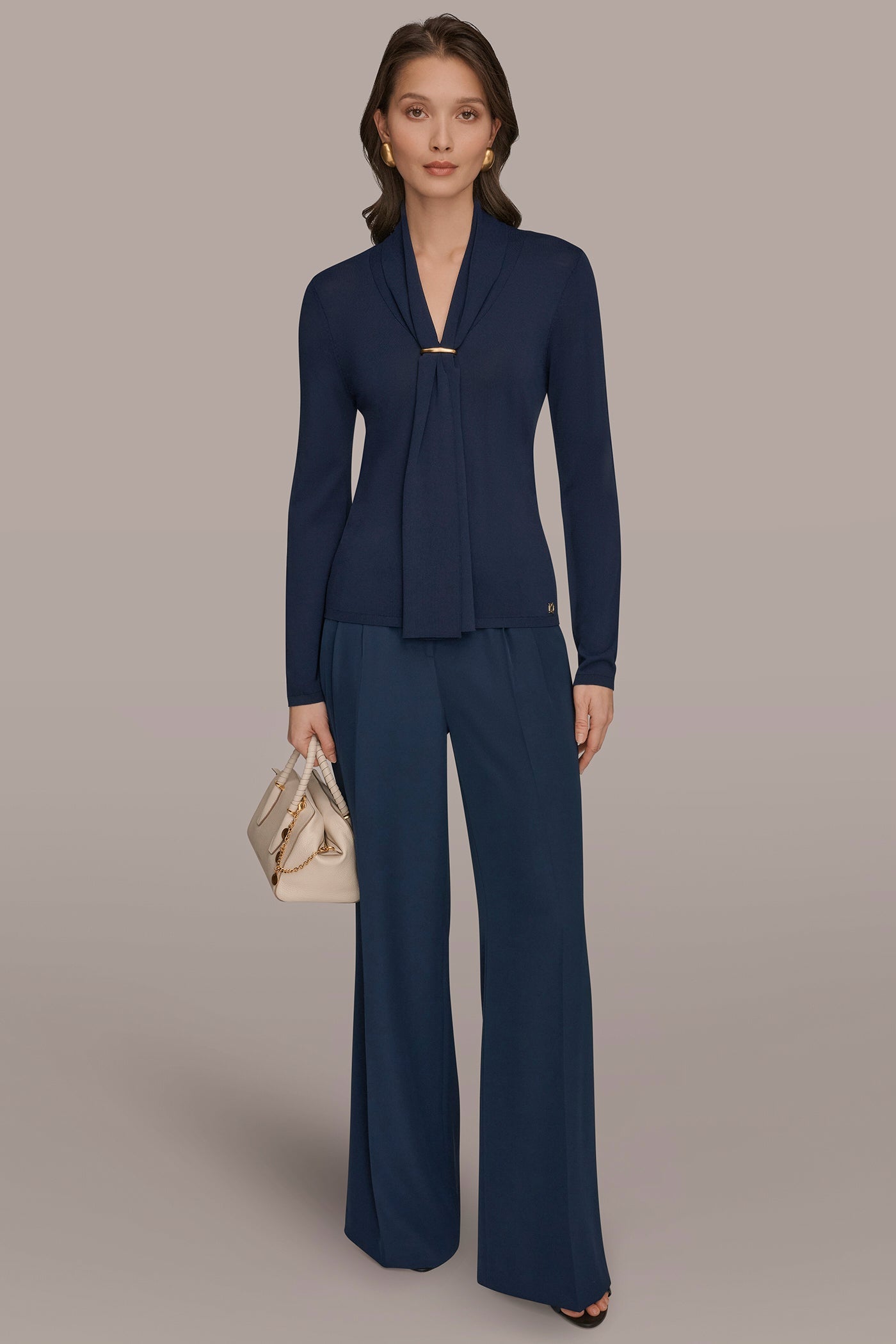 Nightfall DRAPED SCARF SWEATER Donna Karan