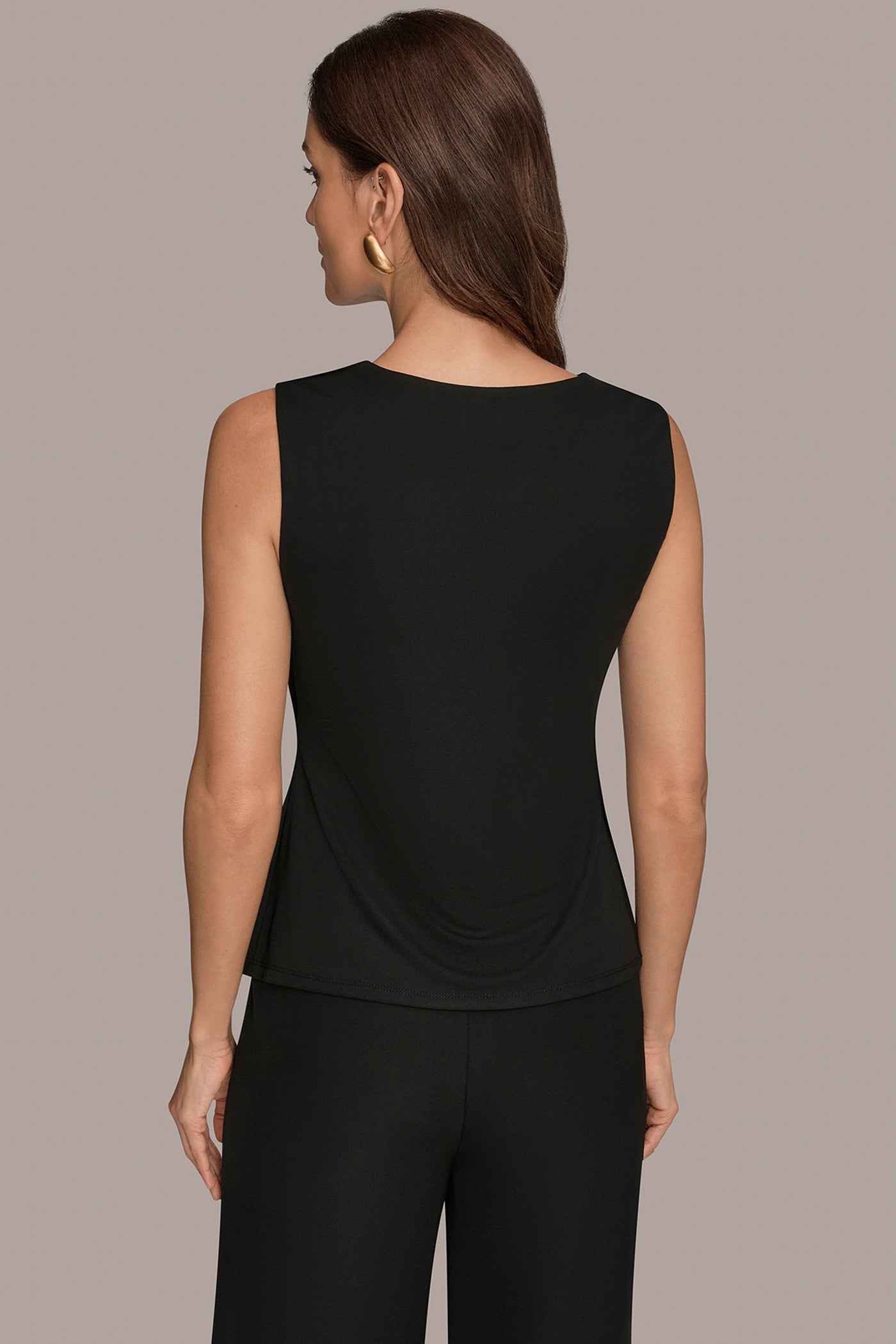 Black V-NECK TOP Donna Karan