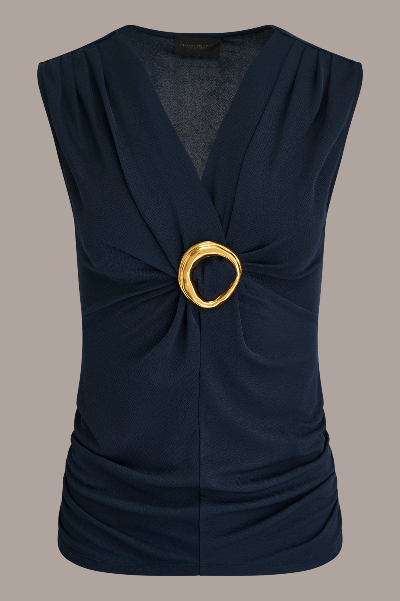 Nightfall DEEP V-NECK BUCKLE BLOUSE Donna Karan