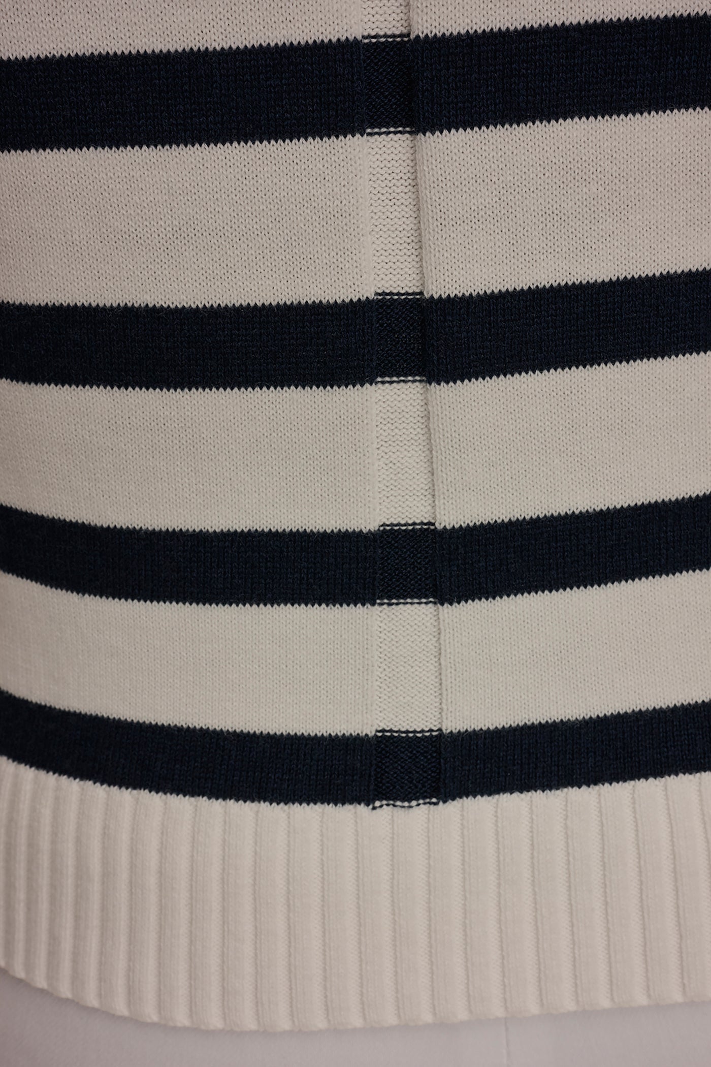 Cream/Nightfall COTTON AND CASHMERE SLEEVELESS STRIPED SWEATER Donna Karan