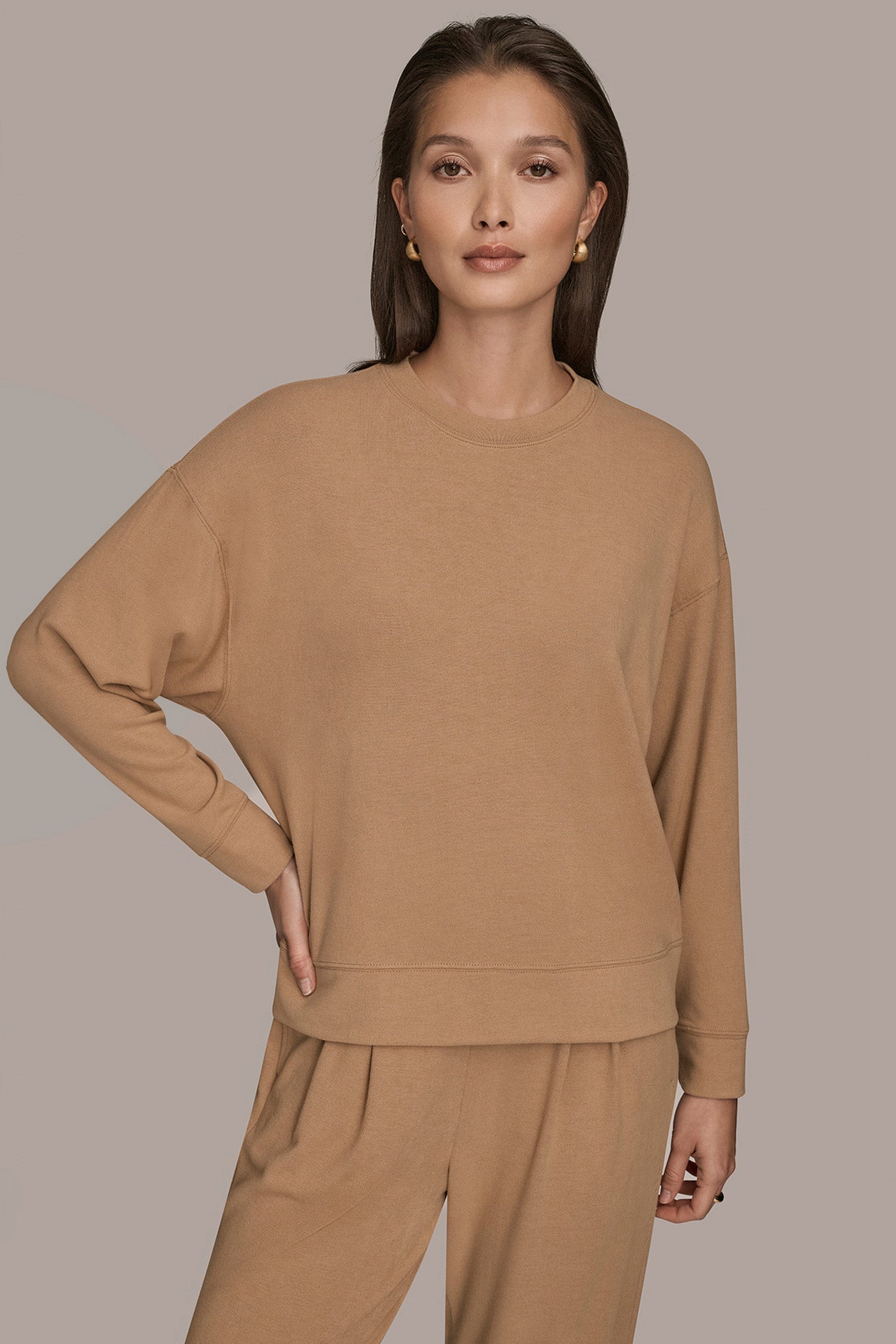 FAWN LONG SLEEVE SWEATSHIRT Donna Karan
