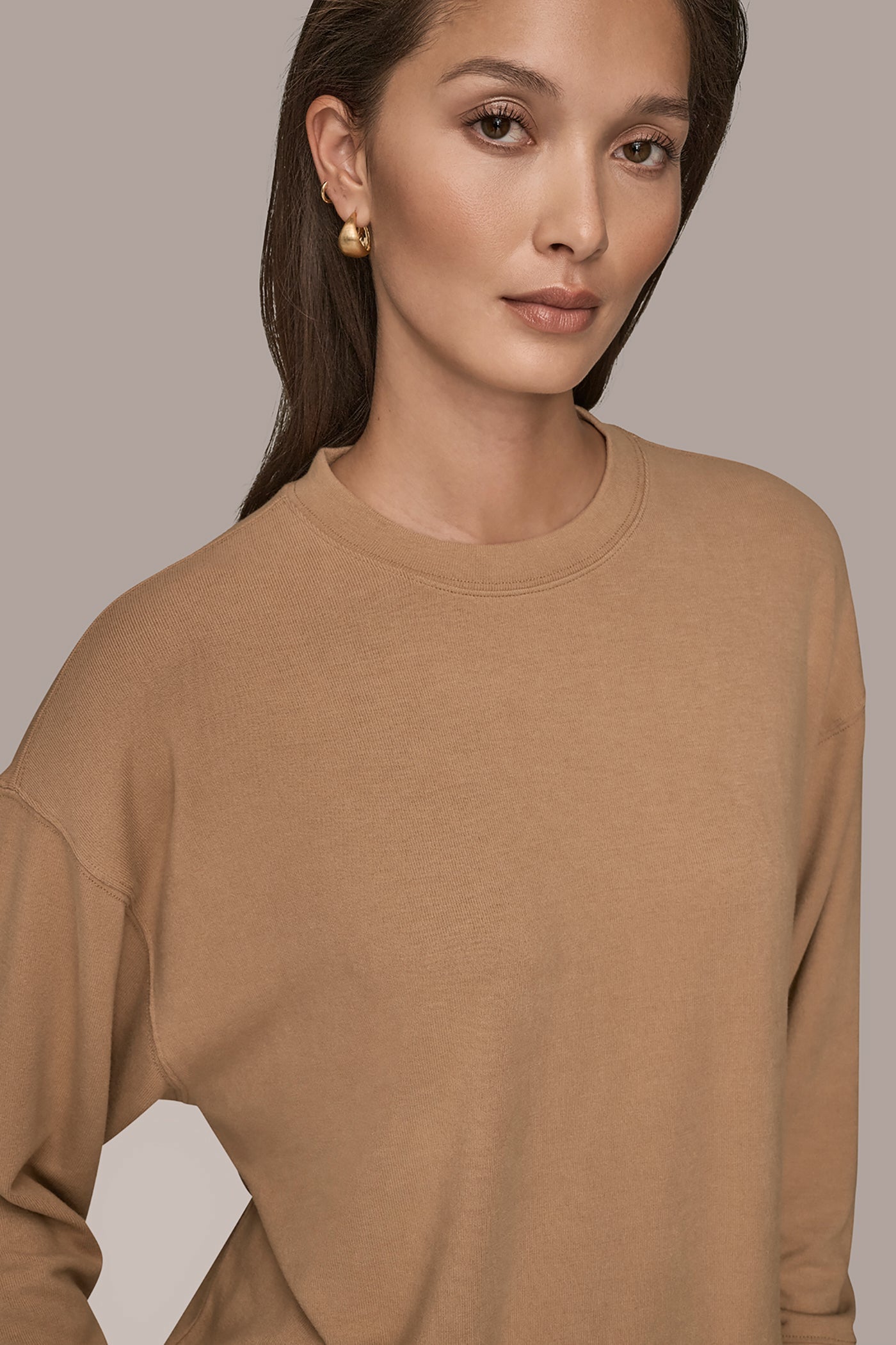 FAWN LONG SLEEVE SWEATSHIRT Donna Karan