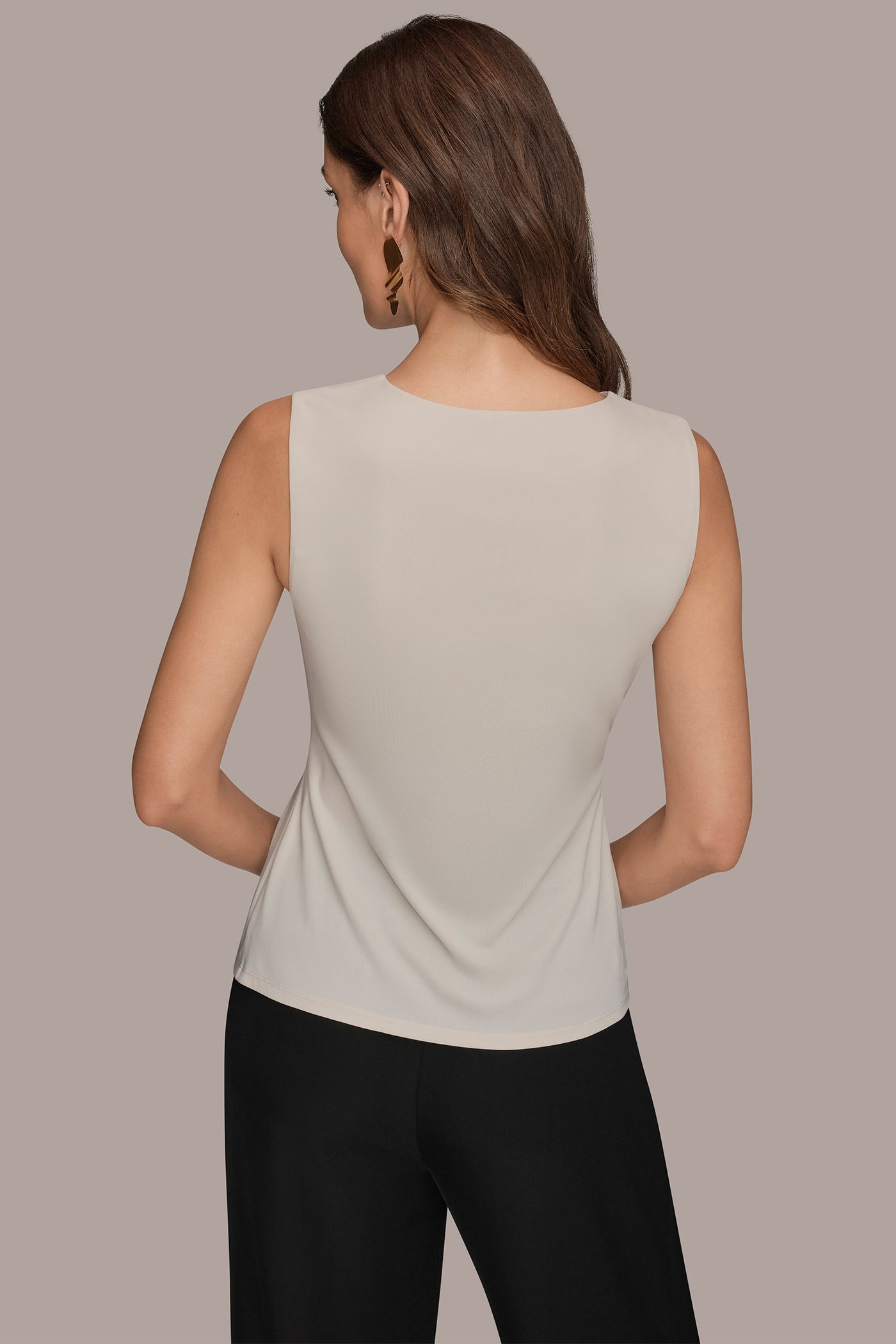 Cream V-NECK TOP Donna Karan