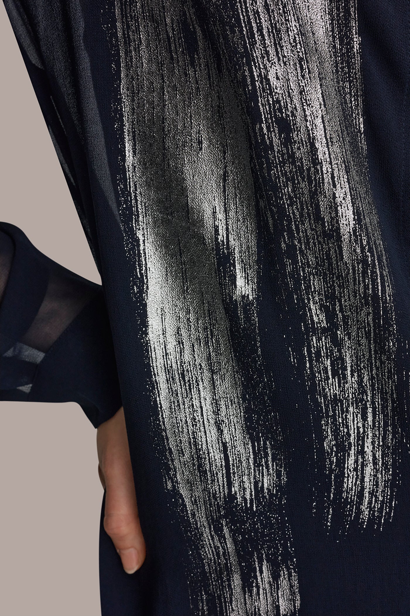 Nightfall/Gunmetal METALLIC BRUSHSTROKE BLOUSE Donna Karan