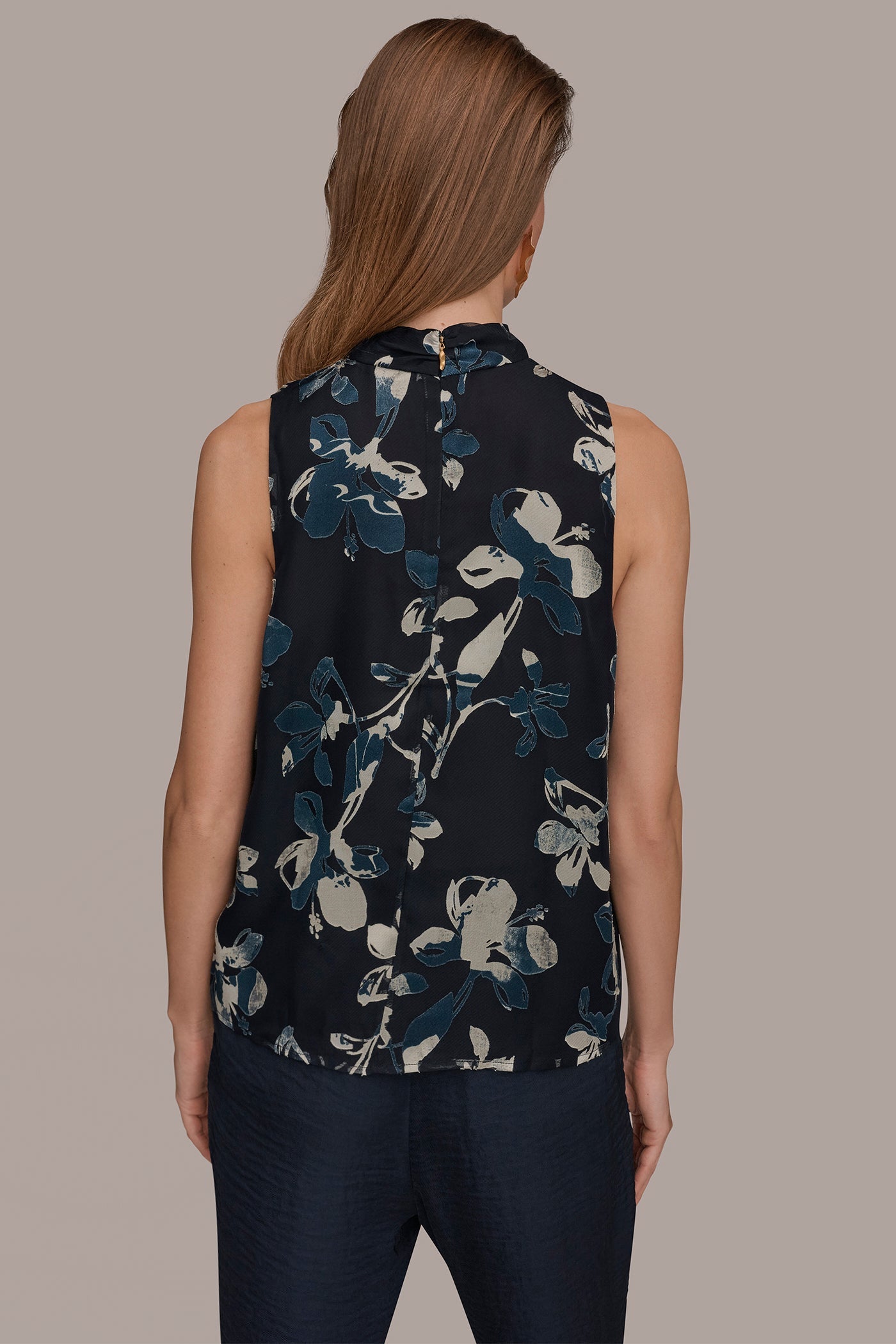 Nightfall Multi FLORAL CRISSCROSS TOP Donna Karan