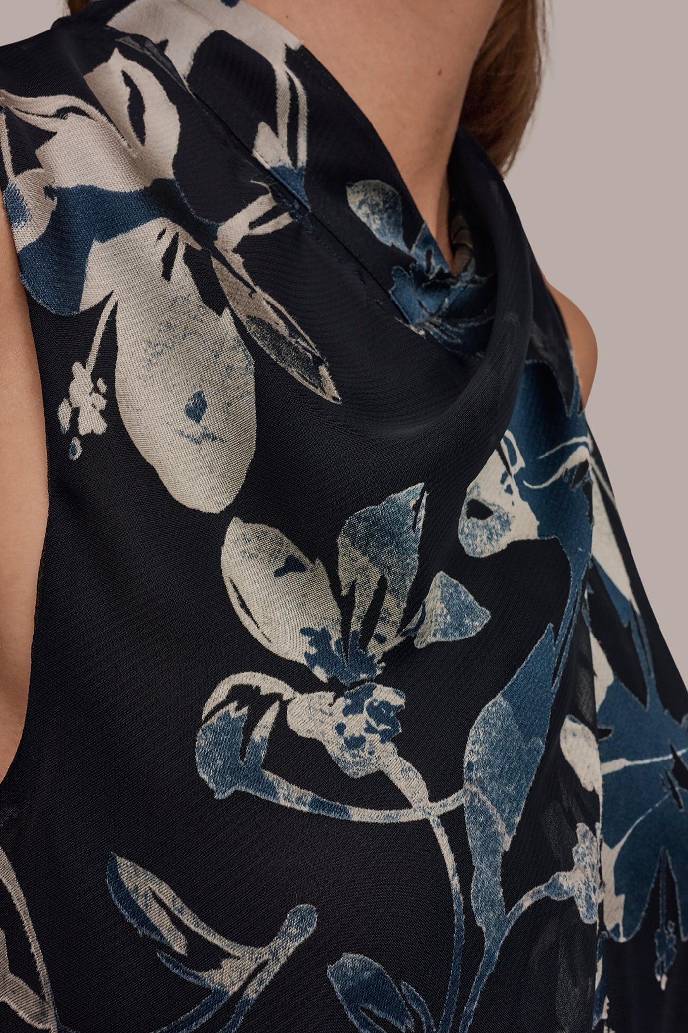 Nightfall Multi FLORAL CRISSCROSS TOP Donna Karan