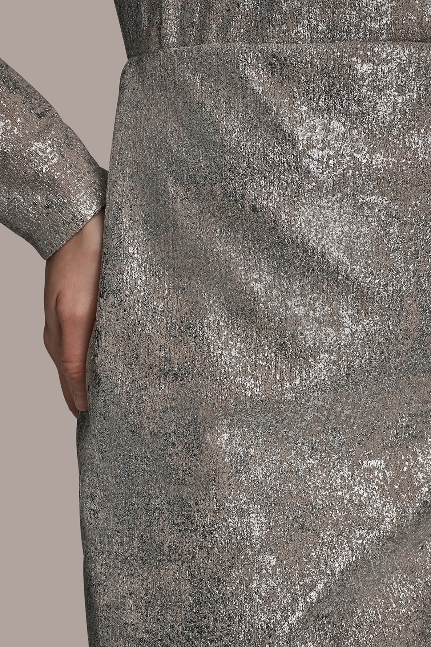 VAPOR METALLIC FOIL PENCIL SKIRT Donna Karan