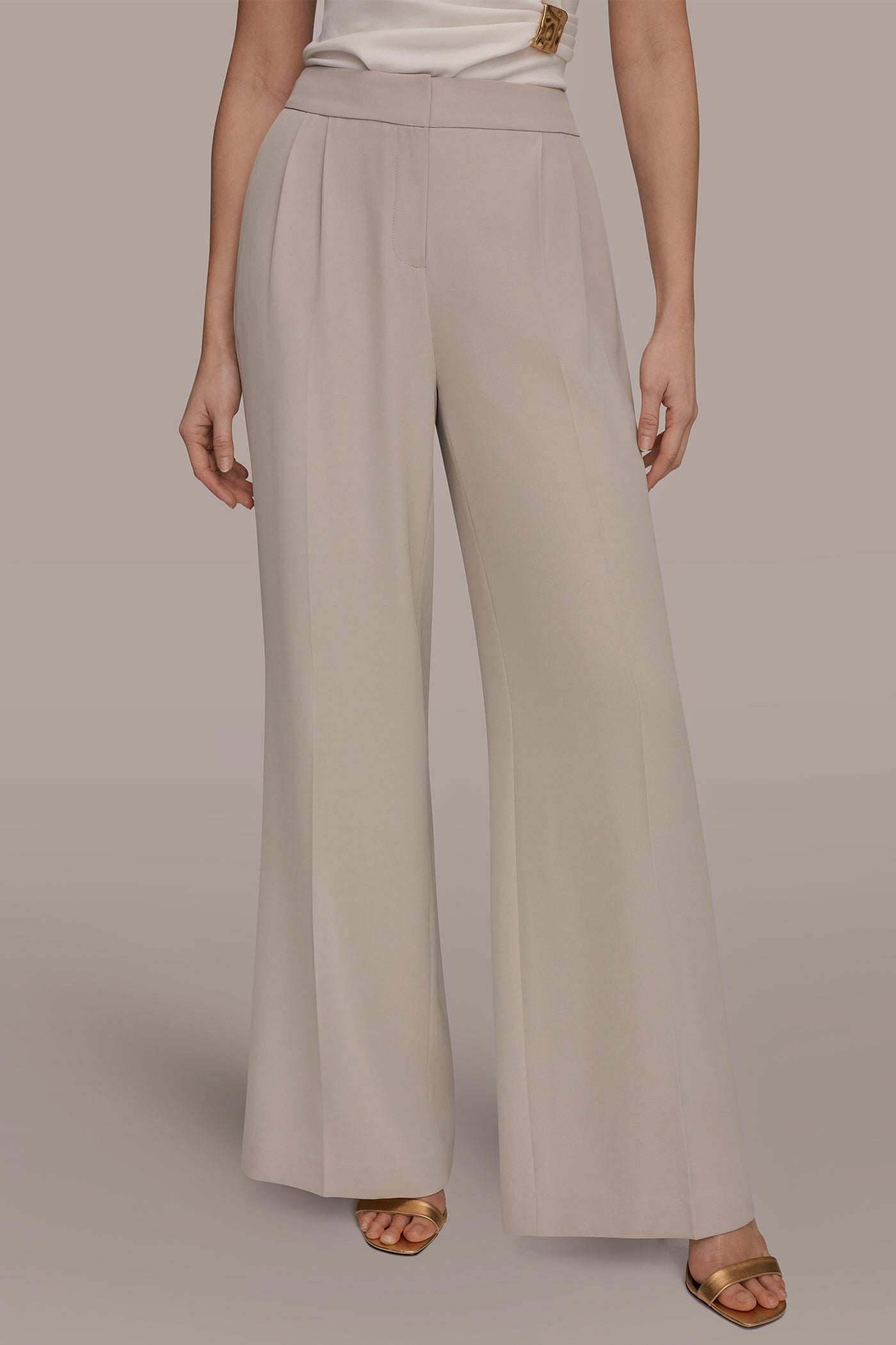 Turin MID-RISE PLEATED WIDE-LEG SUIT PANT Donna Karan