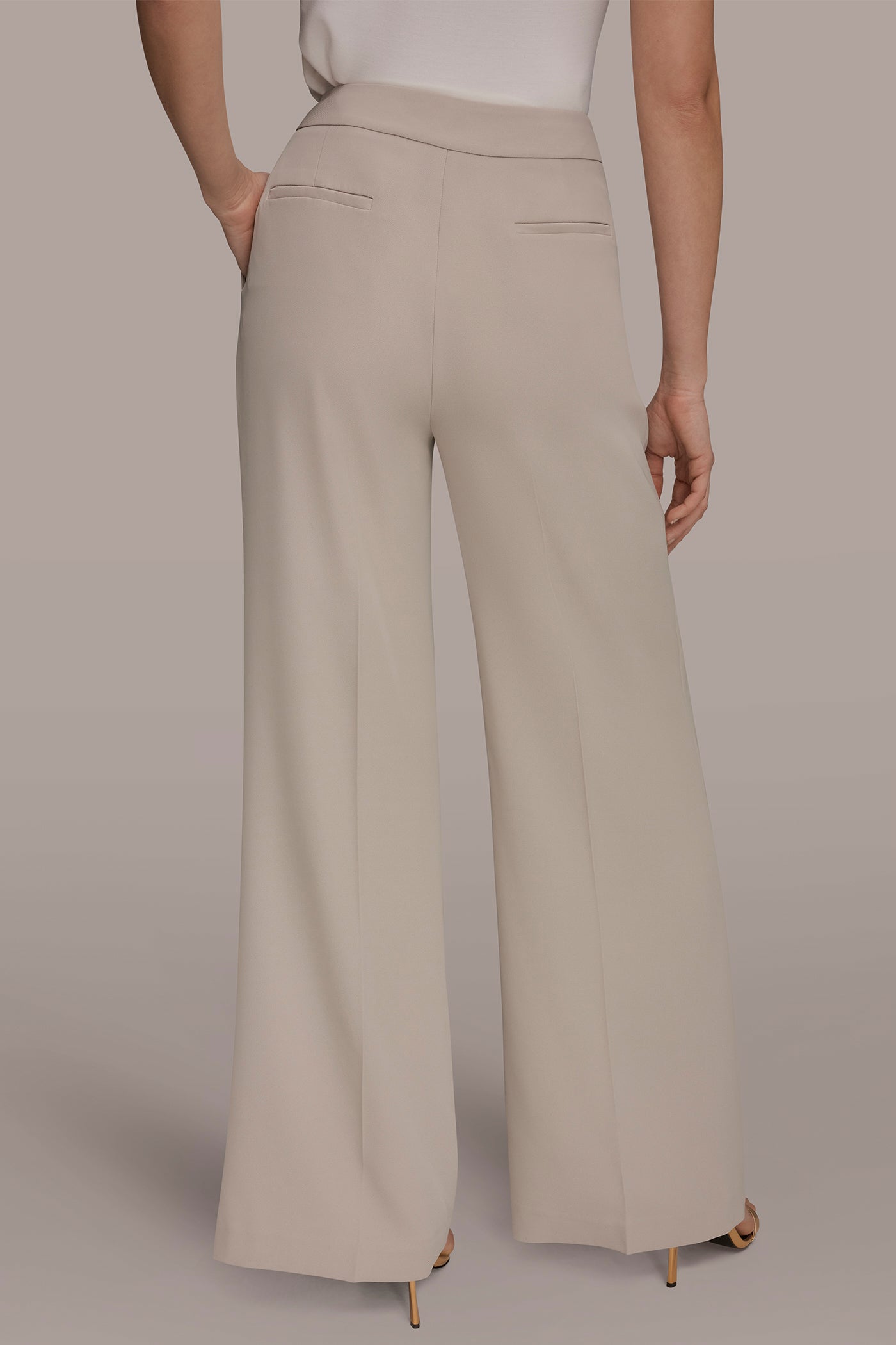 Turin MID-RISE PLEATED WIDE-LEG SUIT PANT Donna Karan