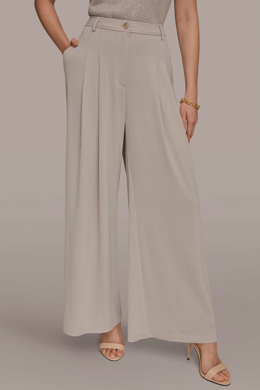 Tuscan Grey PLEATED KNIT PANT Donna Karan
