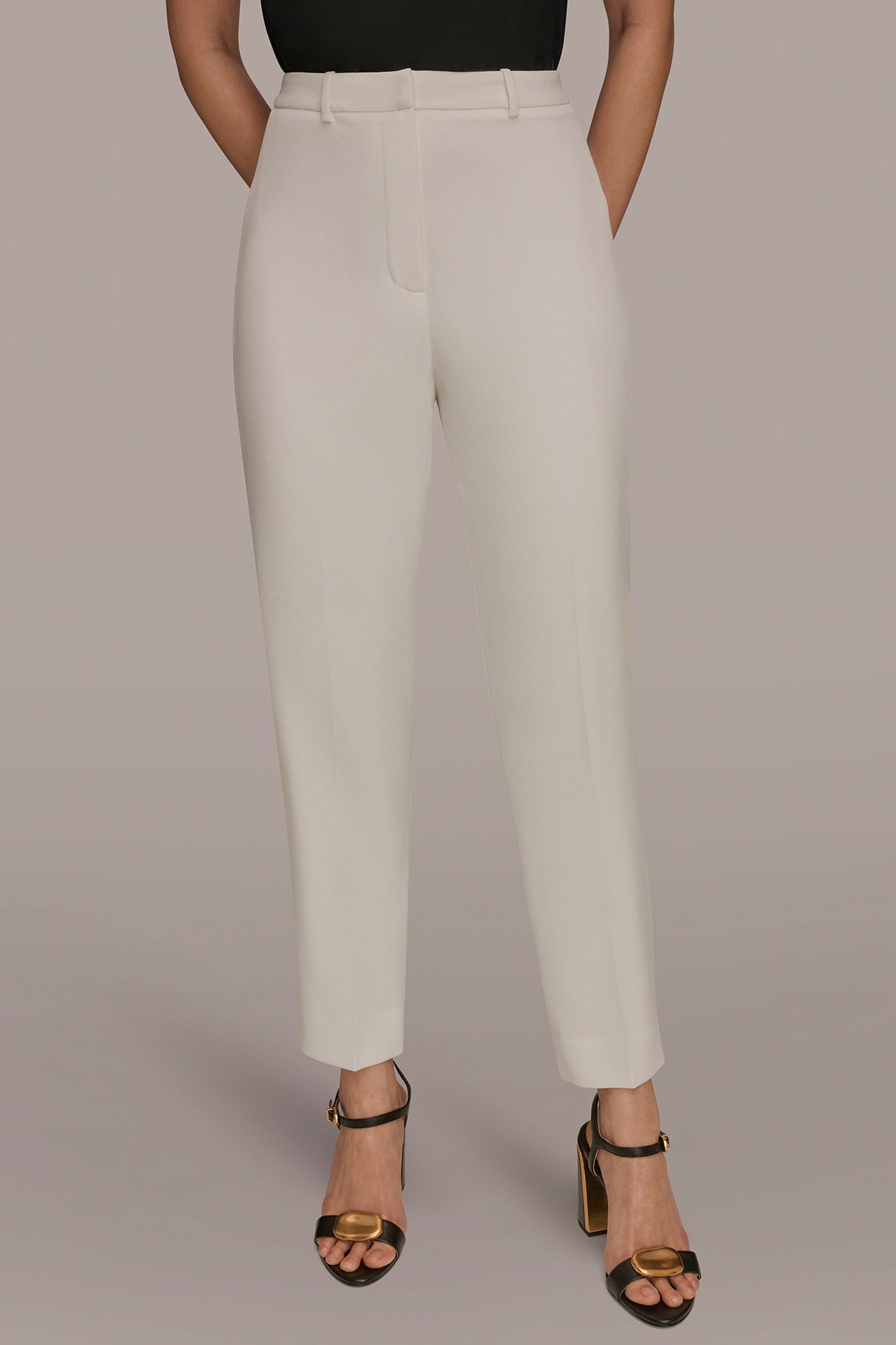 Cream SLIM LEG PANT Donna Karan