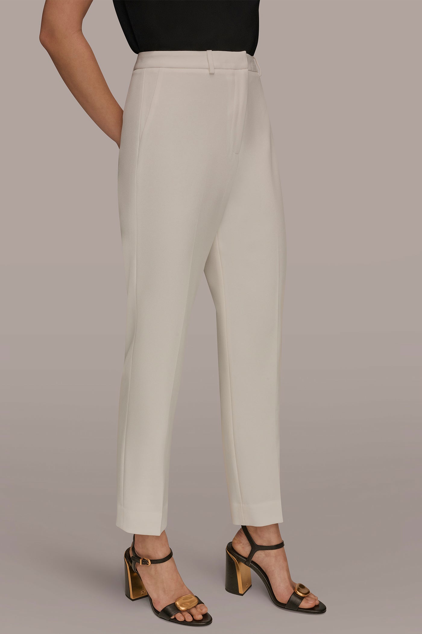Cream SLIM LEG PANT Donna Karan