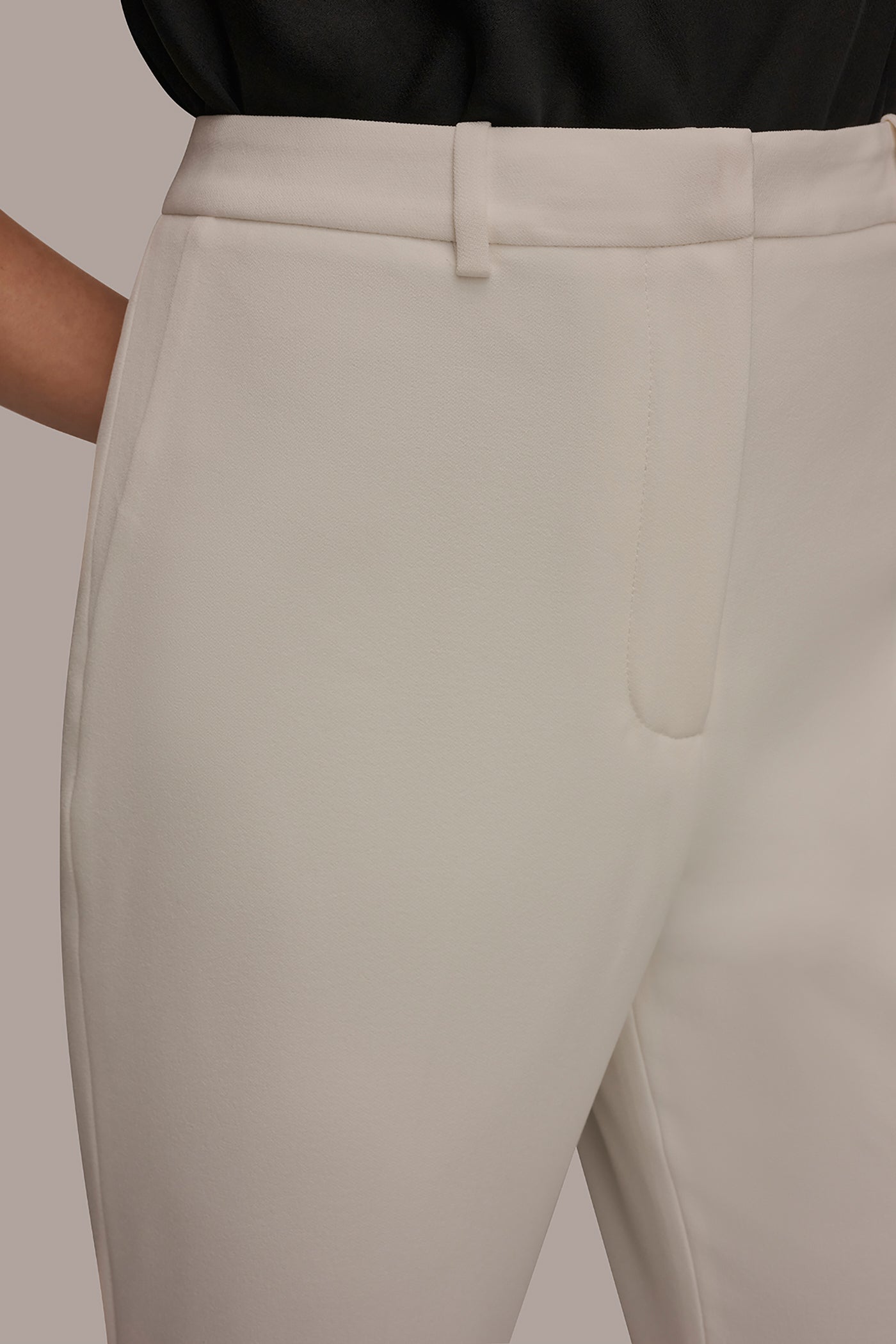 Cream SLIM LEG PANT Donna Karan