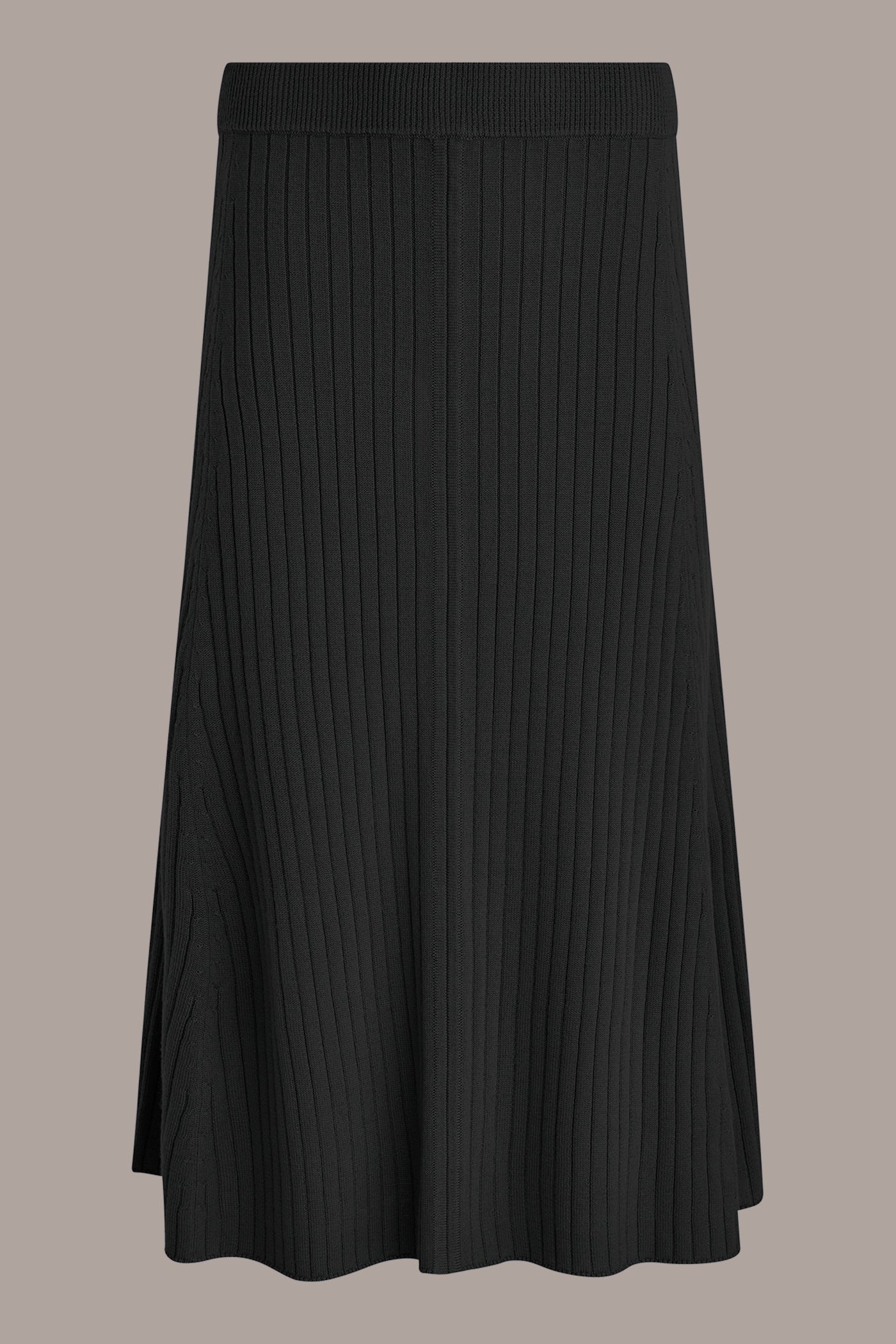 Black RIBBED SWEATER MIDI A-LINE SKIRT Donna Karan