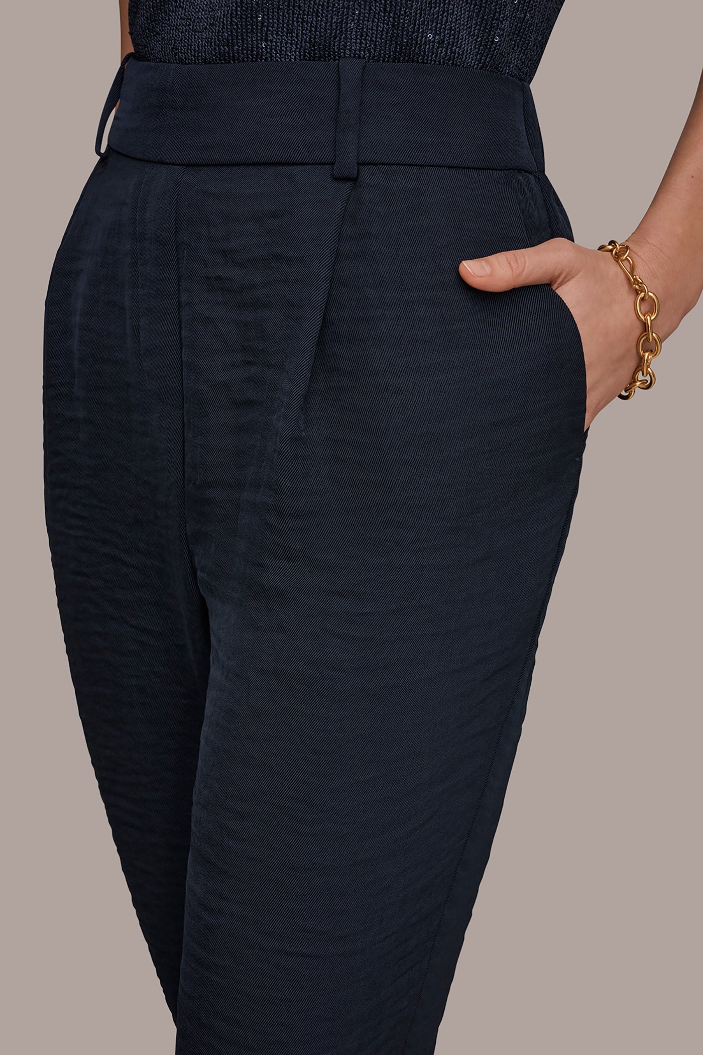 NIGHTFALL PLEATED STRAIGHT PANT Donna Karan