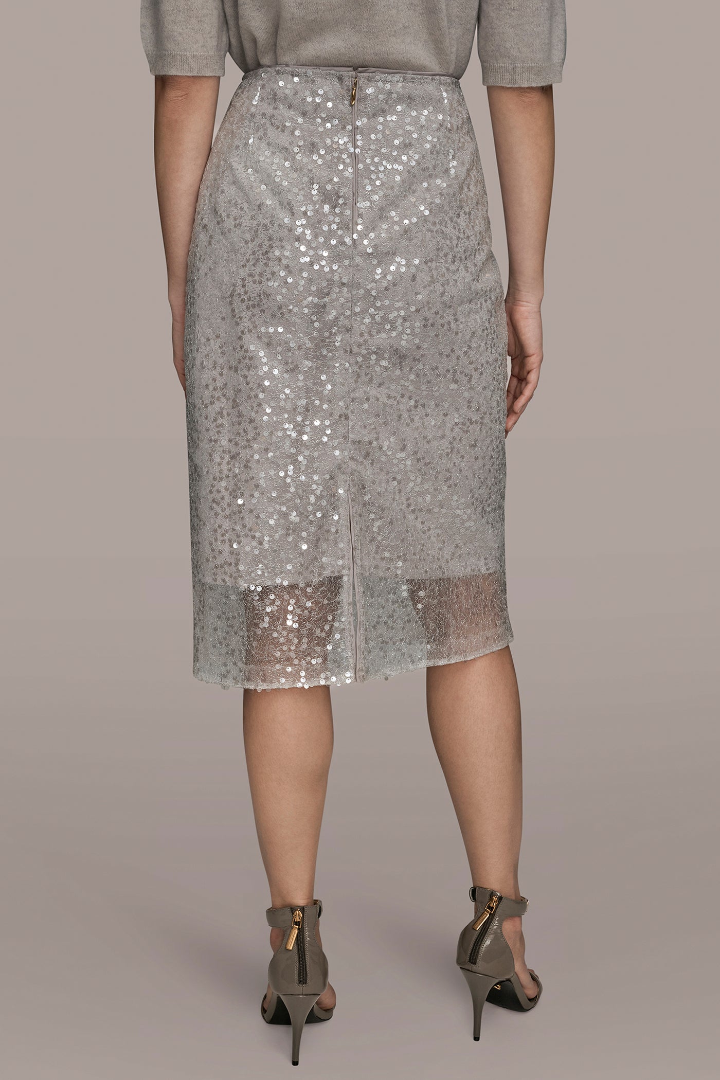 Silver Combo SEQUIN SKIRT Donna Karan