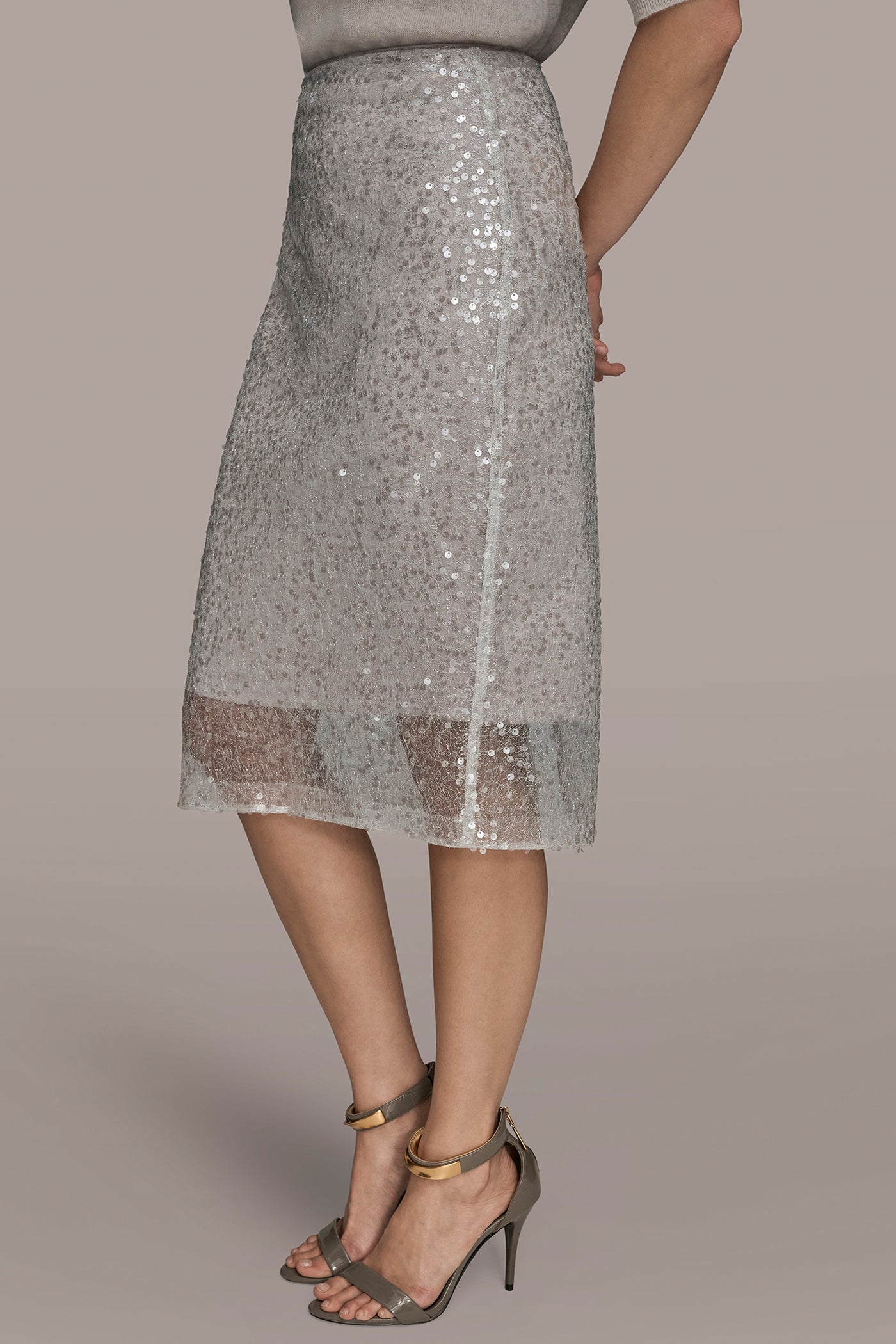 Silver Combo SEQUIN SKIRT Donna Karan