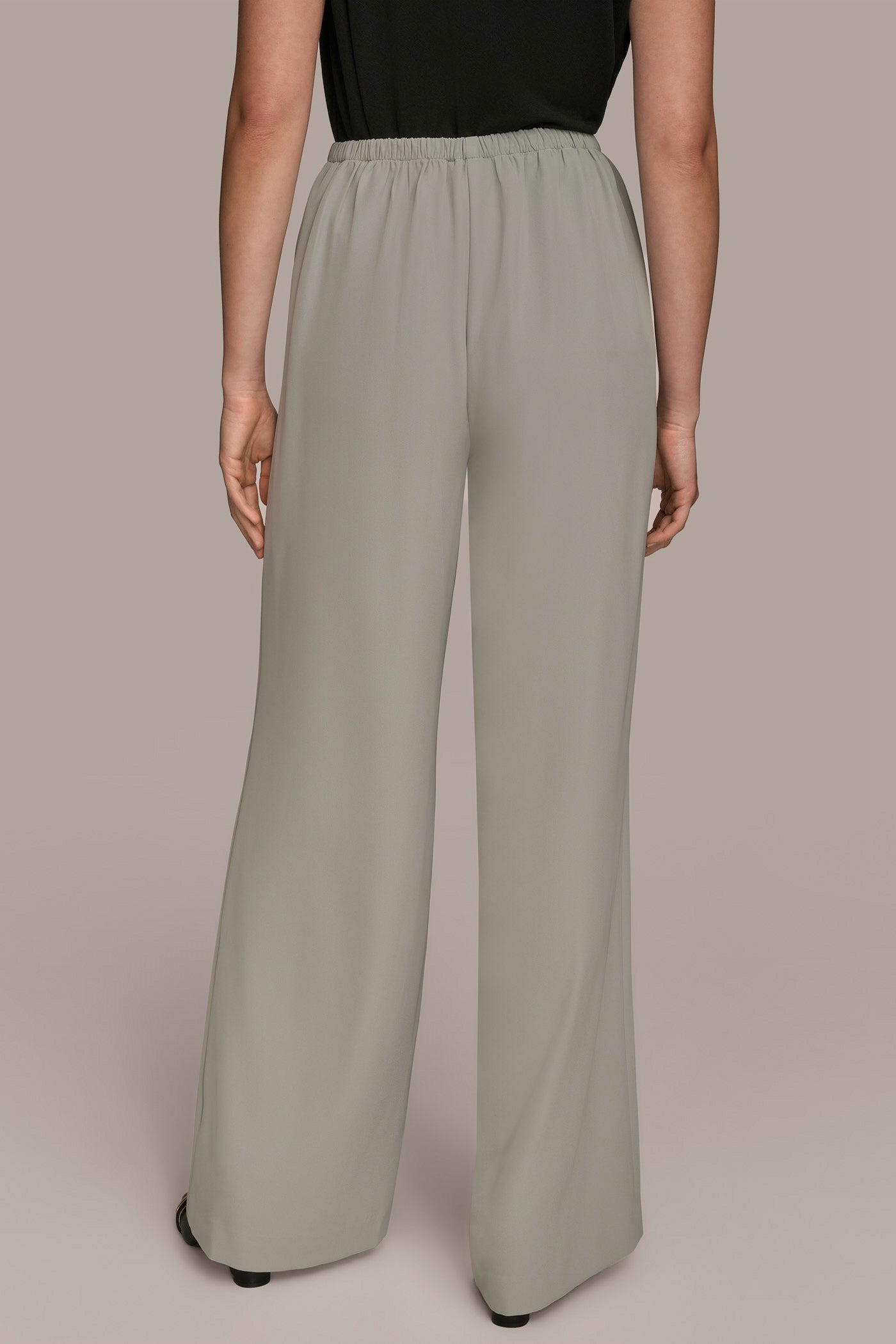 WEATHERED SAGE EXTRA HIGH-RISE PLEATED WIDE-LEG PANT Donna Karan