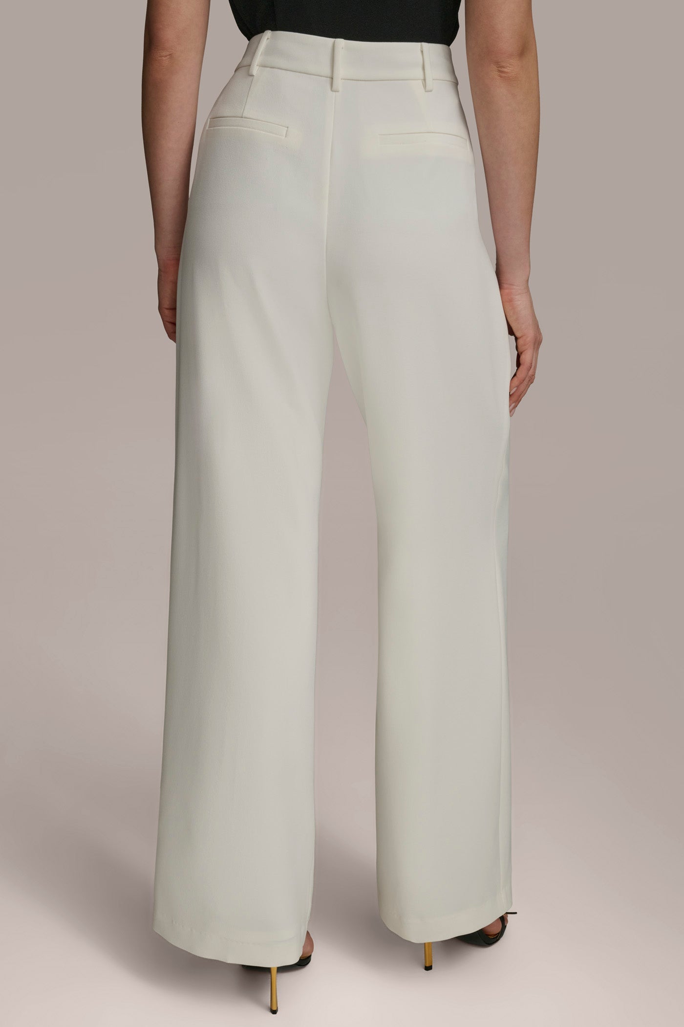 CREAM WIDE PANT WITH PLEATS Donna Karan