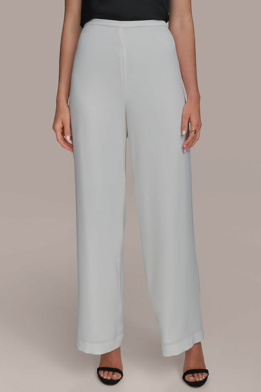 CREAM WIDE LEG PULL ON PANT Donna Karan