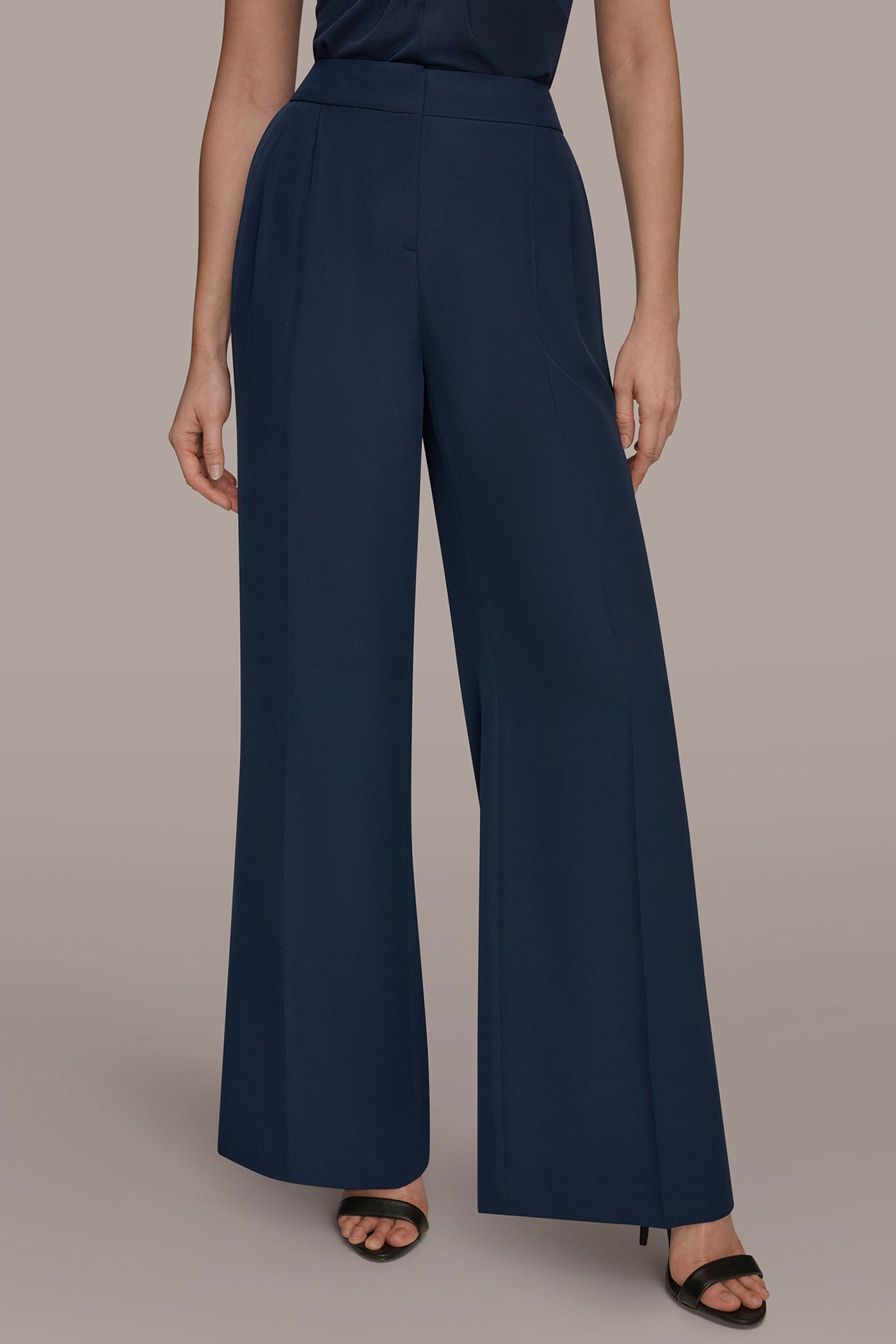 Nightfall MID-RISE PLEATED WIDE-LEG SUIT PANT Donna Karan