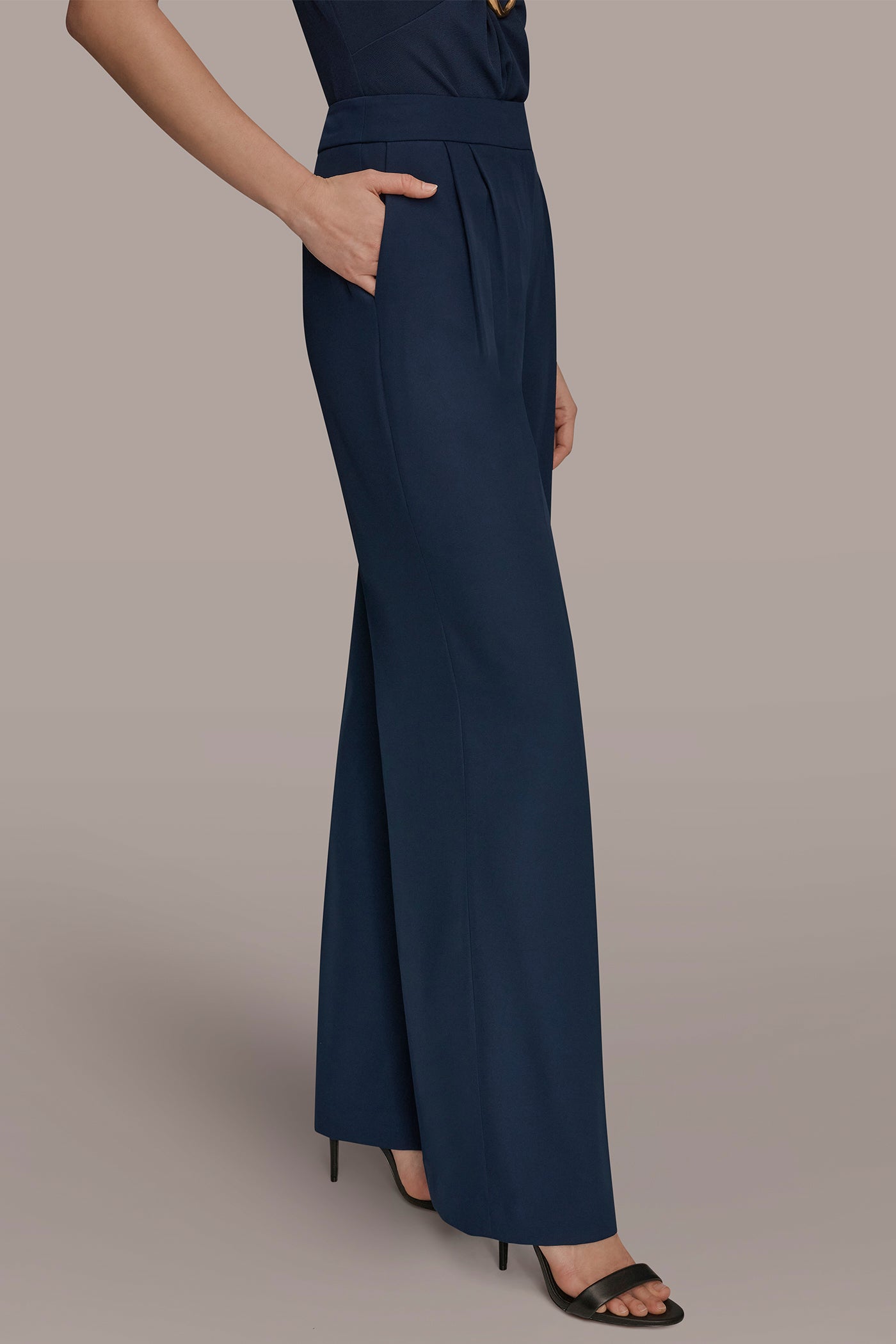 Nightfall MID-RISE PLEATED WIDE-LEG SUIT PANT Donna Karan